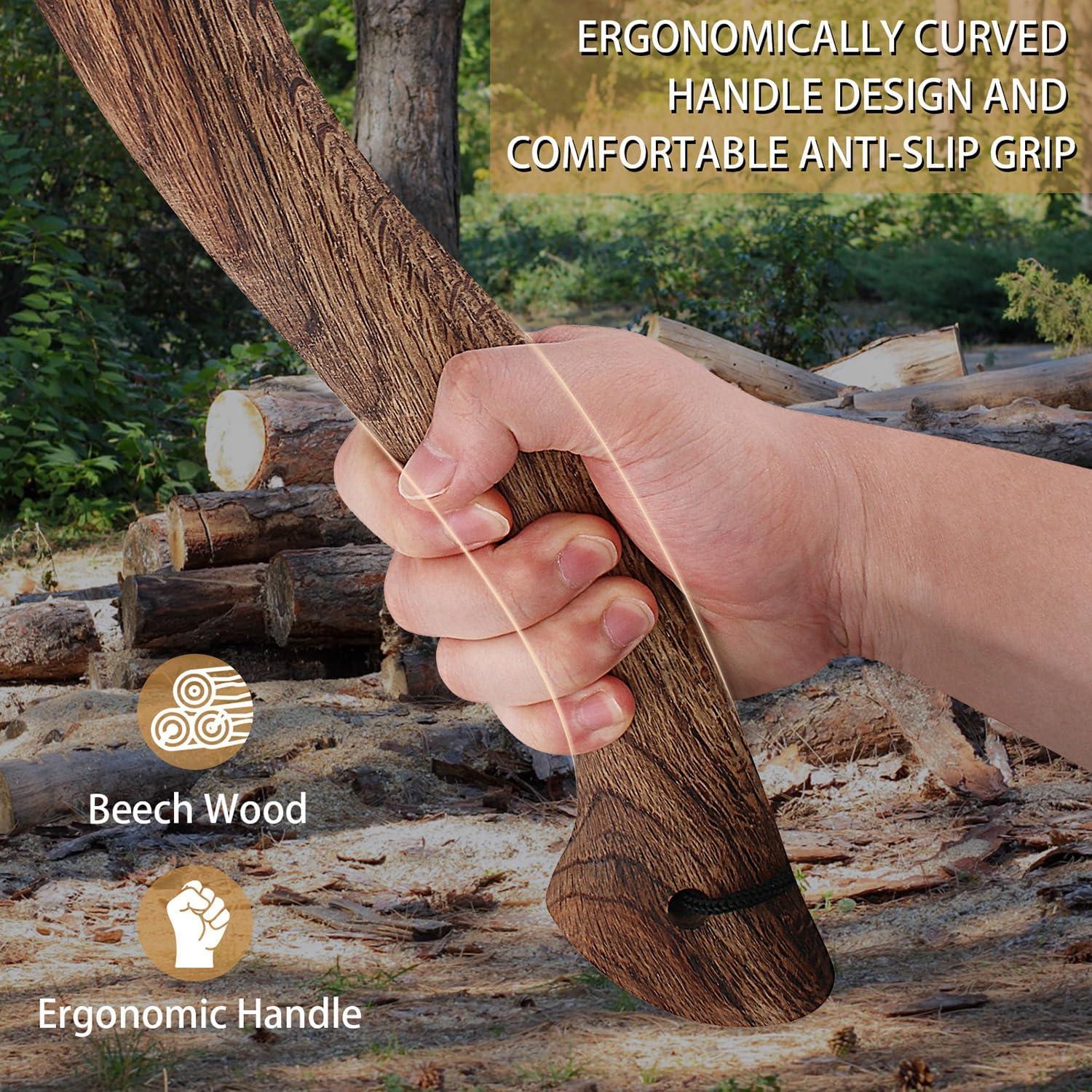 Hacha de Camping DWFKHT Forjada a Mano 38.61 cm Acero 1065