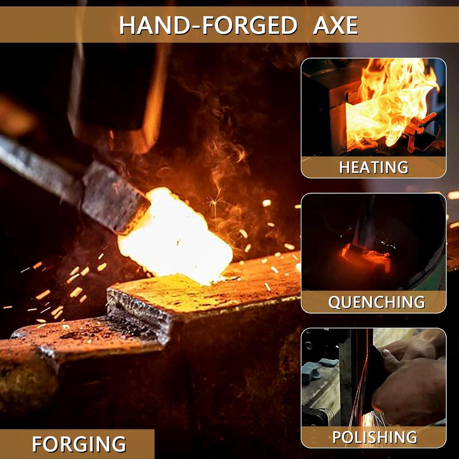 Hacha de Camping DWFKHT Forjada a Mano 38.61 cm Acero 1065