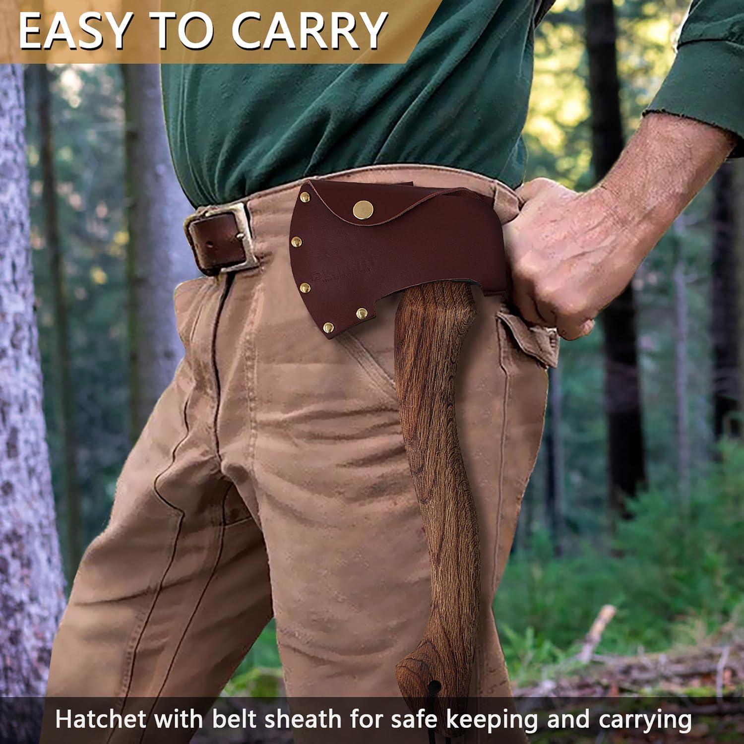 Hacha de Camping DWFKHT Forjada a Mano 38.61 cm Acero 1065