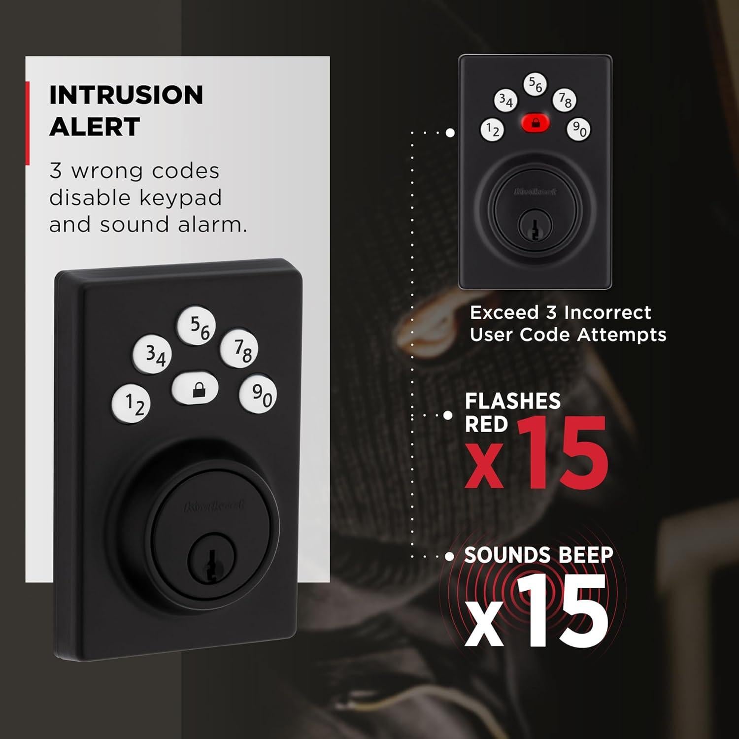 Cerradura Electrónica Kwikset Powerbolt 240 Teclado Negro Mate