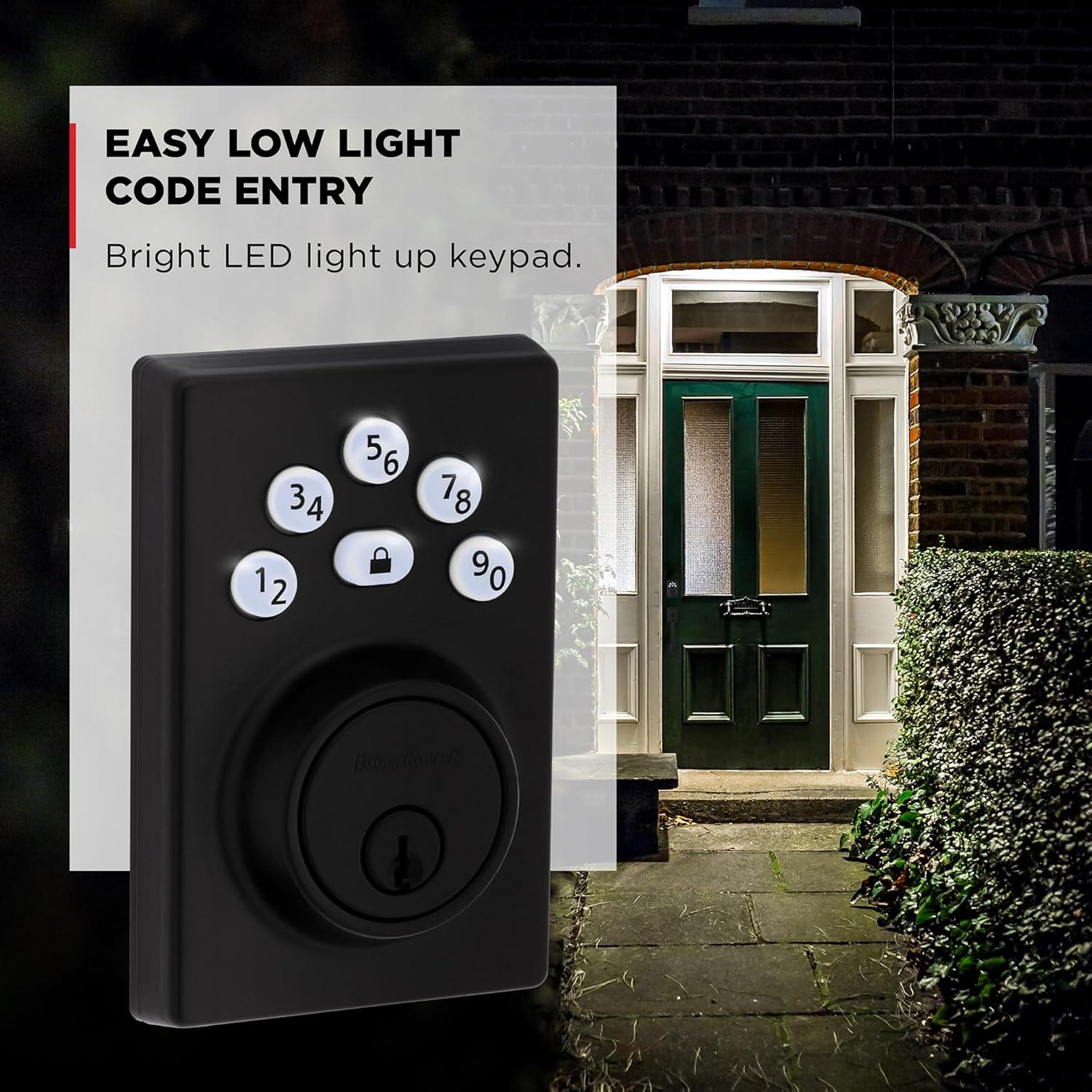 Cerradura Electrónica Kwikset Powerbolt 240 Teclado Negro Mate