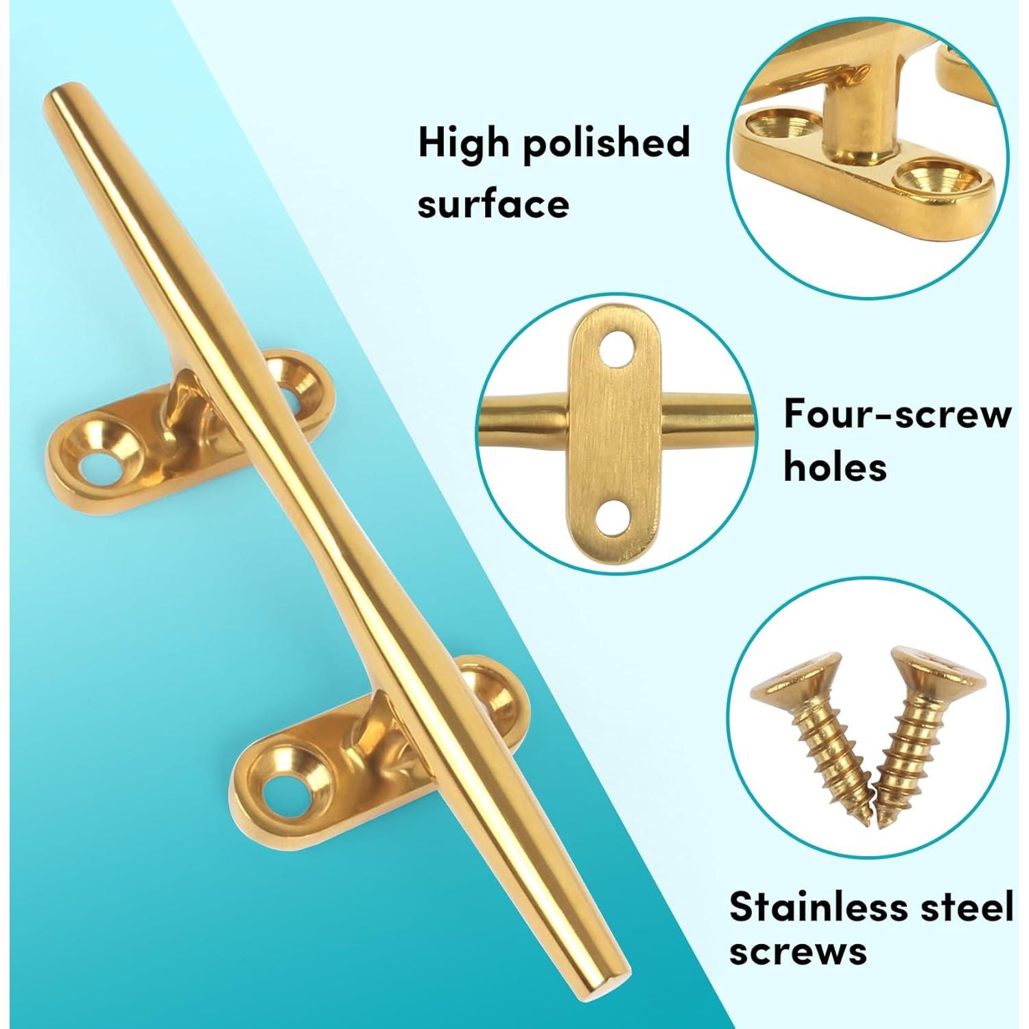 Cleats de Barco 6" Acero Inoxidable 316 ORLANG - 4 Piezas