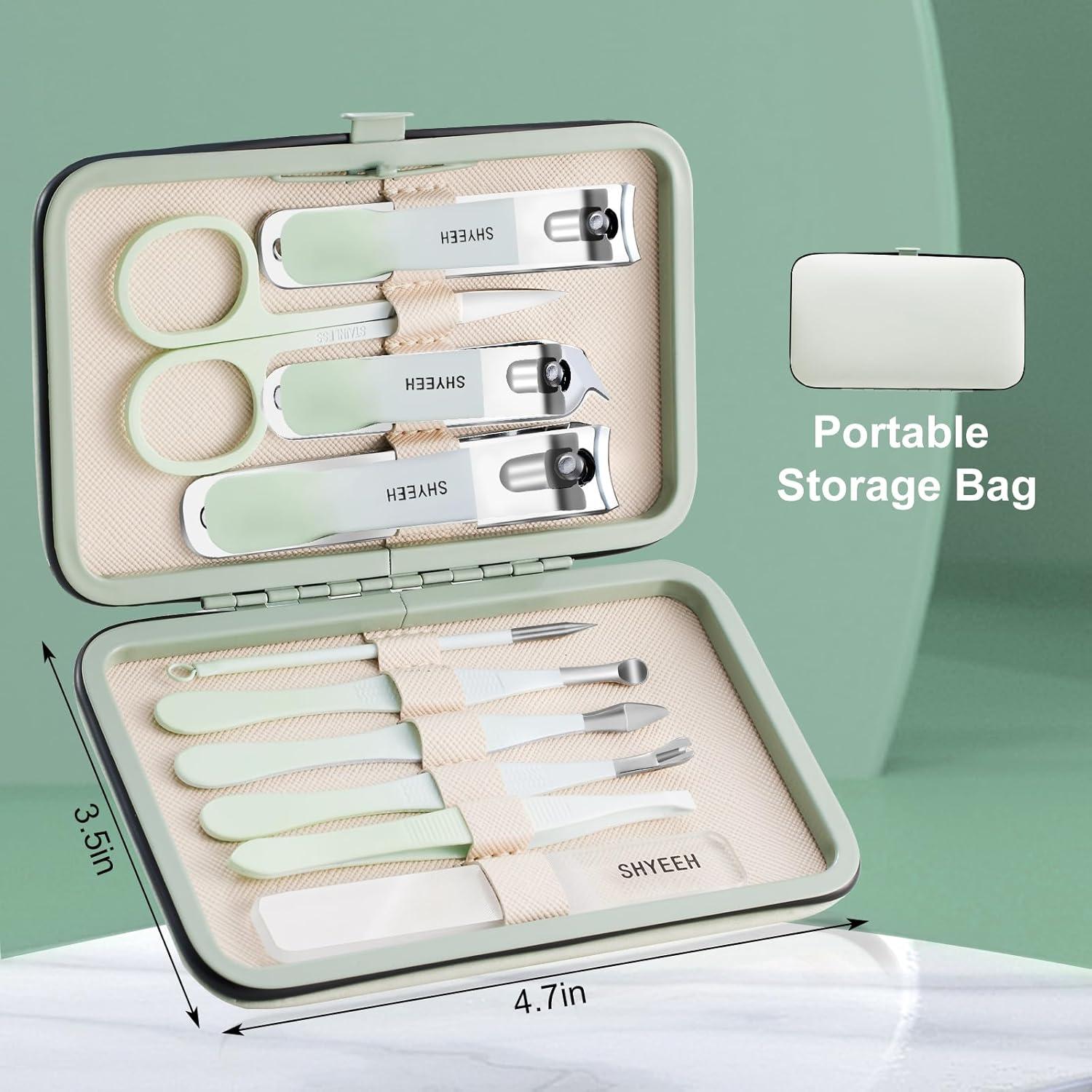 Kit de Manicura y Pedicura 10 Piezas SYHEEH con Funda de Cuero