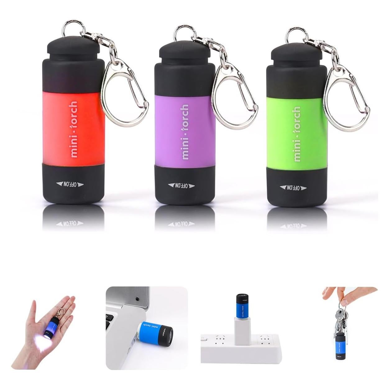 Mini Linternas LED Recargables USB Cussity 3 Paquetes