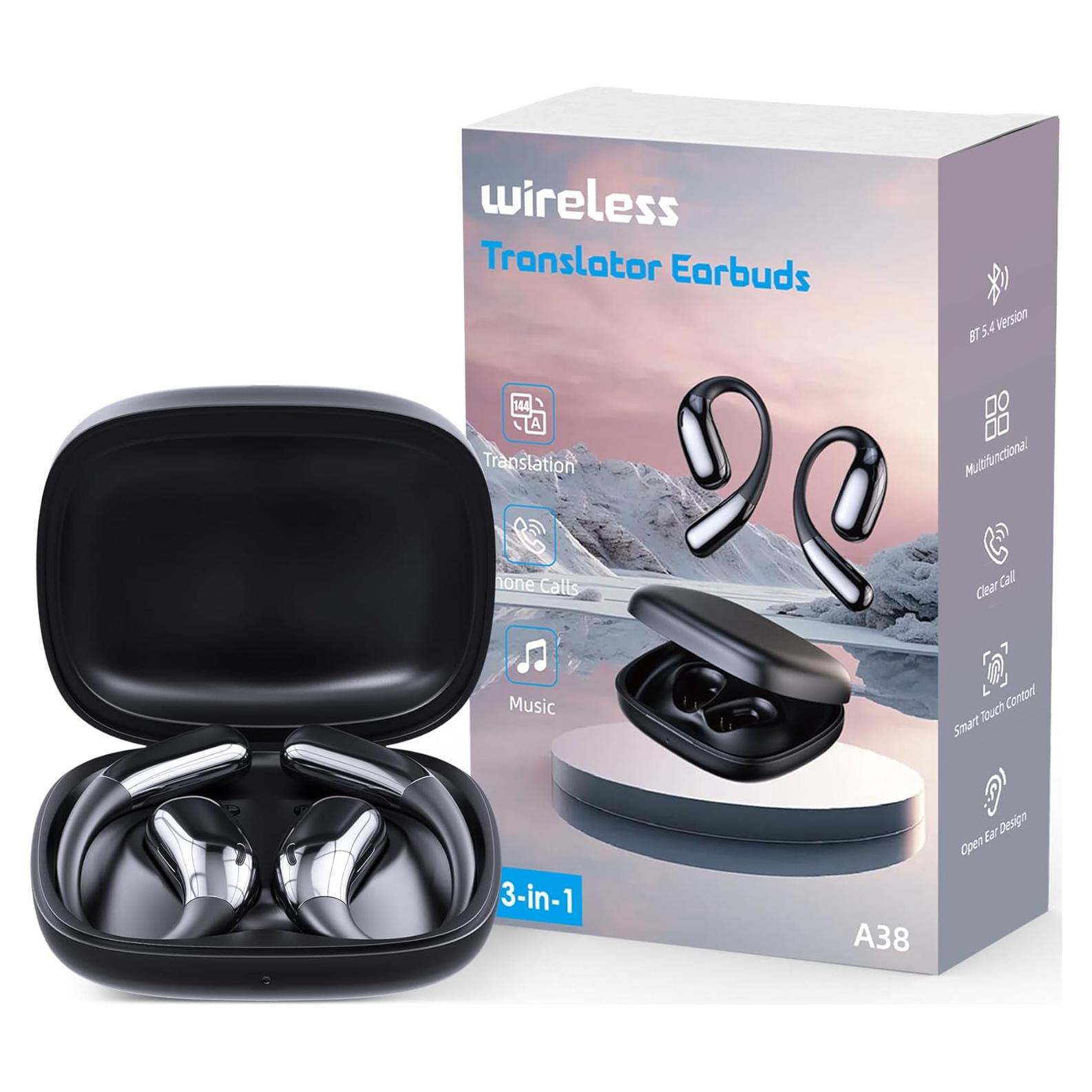 Auriculares Traductores de Idiomas AI A38 Negro - 144 Idiomas