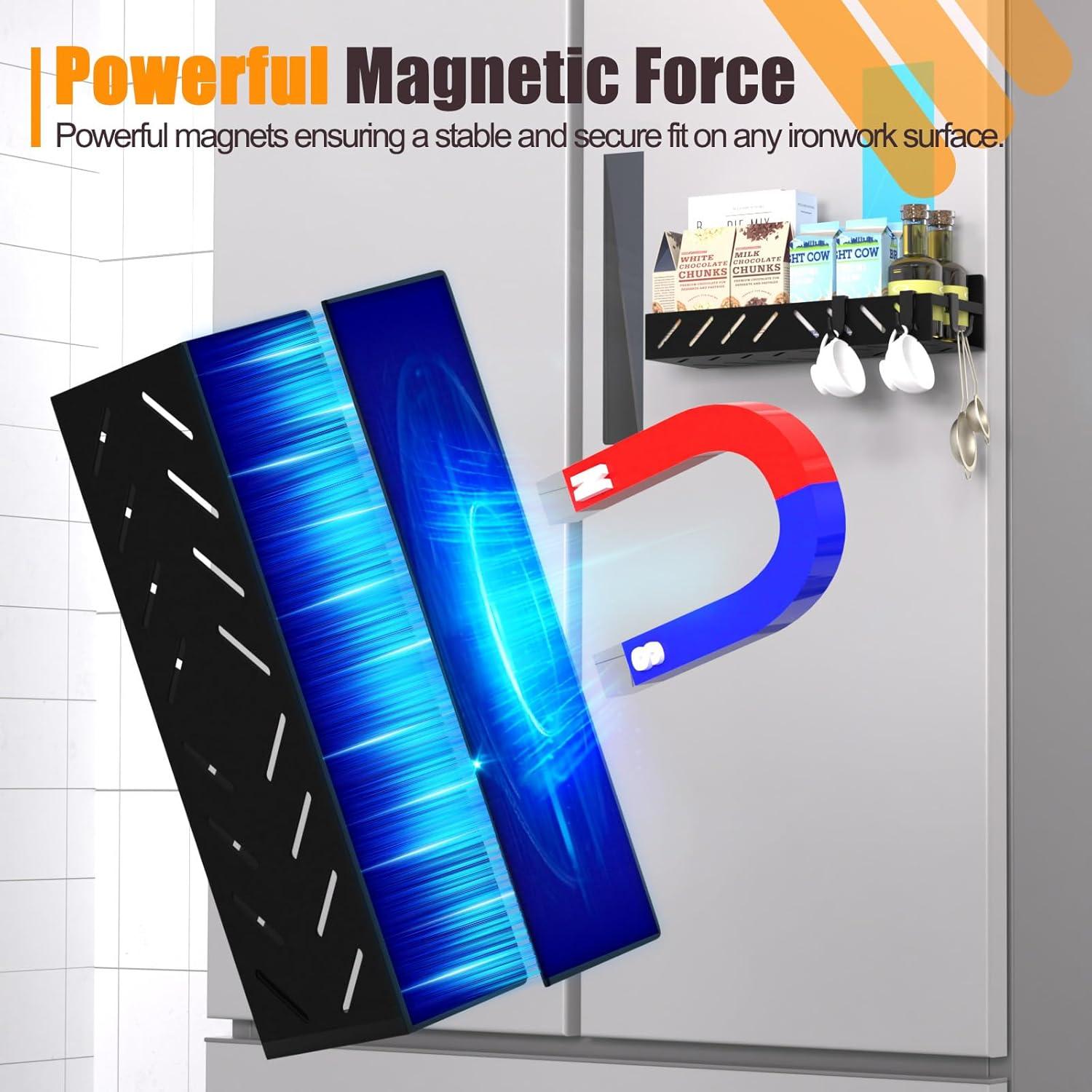 Estante Magnético para Especias FullyWarms - 4 Piezas Negro