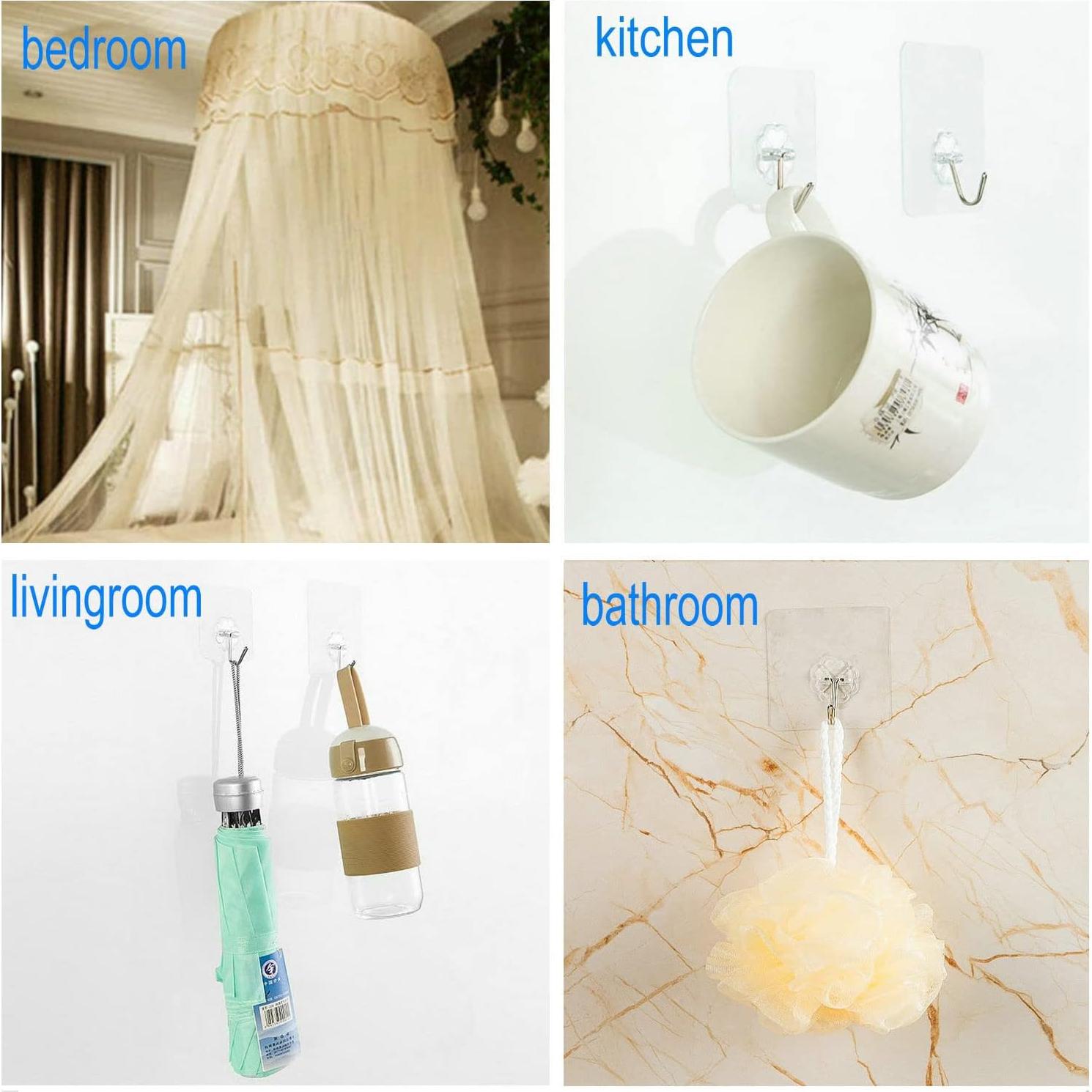 Ganchos Adhesivos Transparentes Jwxstore - 12 Piezas 15kg