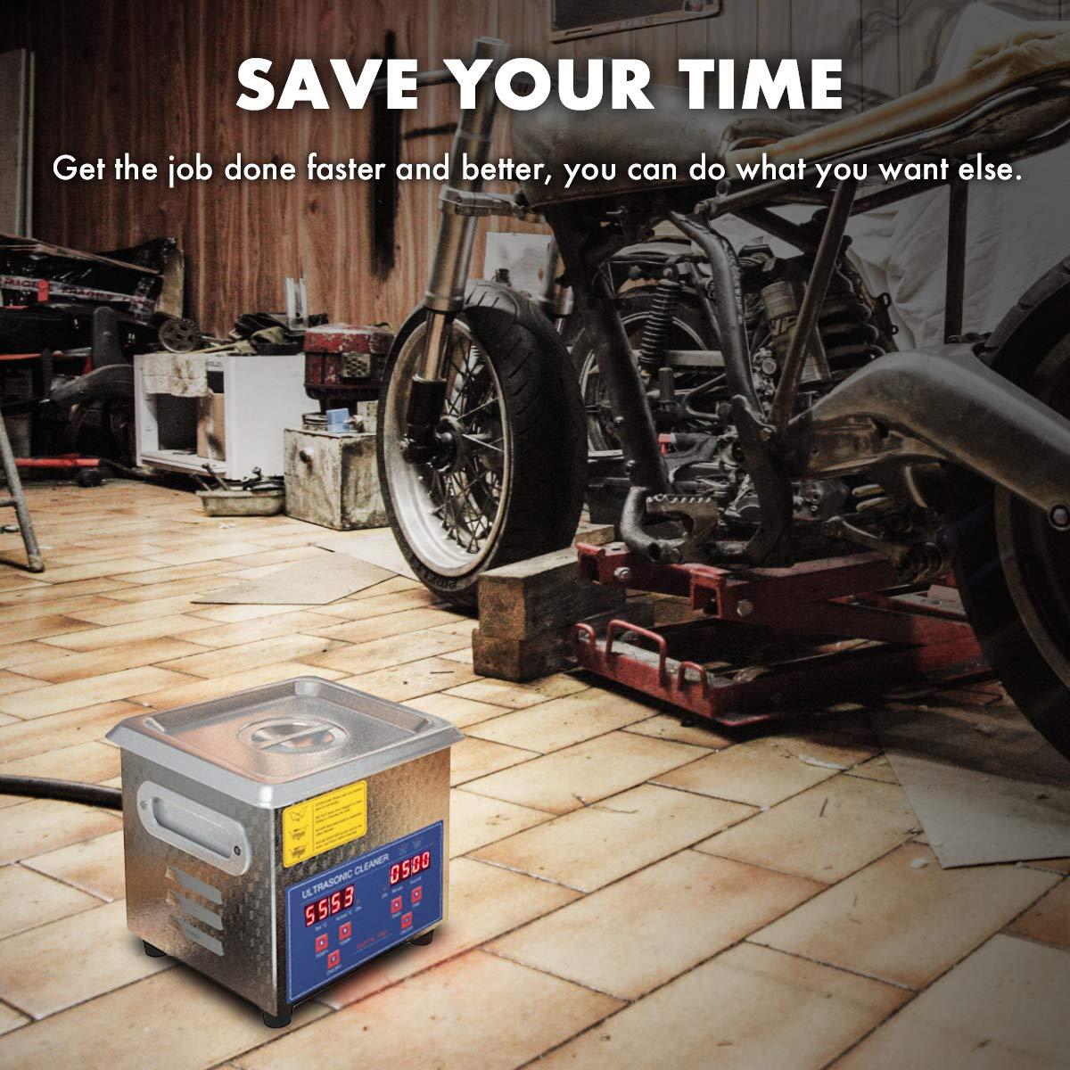 Limpiador de Piezas Ultrasónico 200W 2L Acero Inoxidable