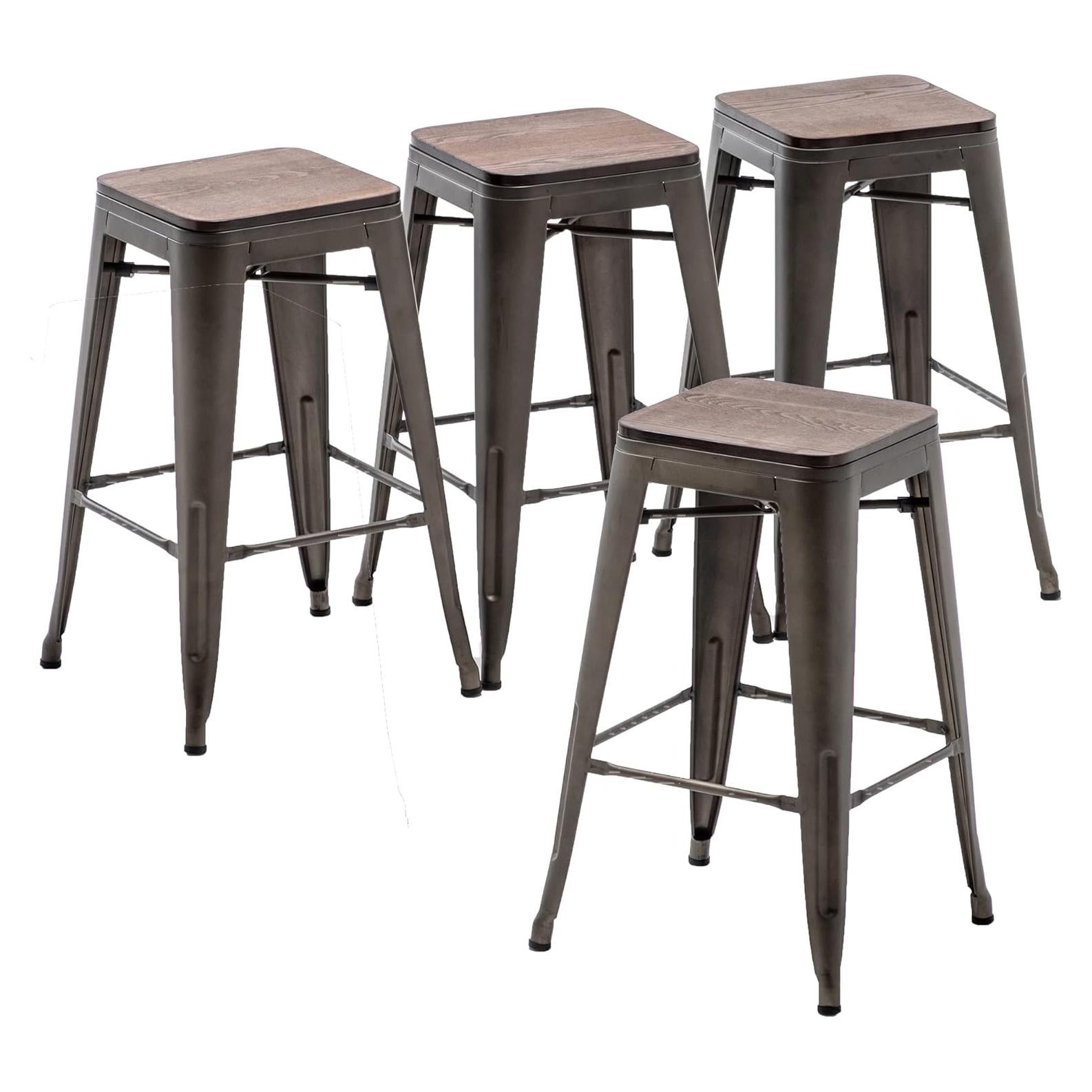 Taburetes de Bar Muebles Changjie 61 cm Bronce Juego de 4