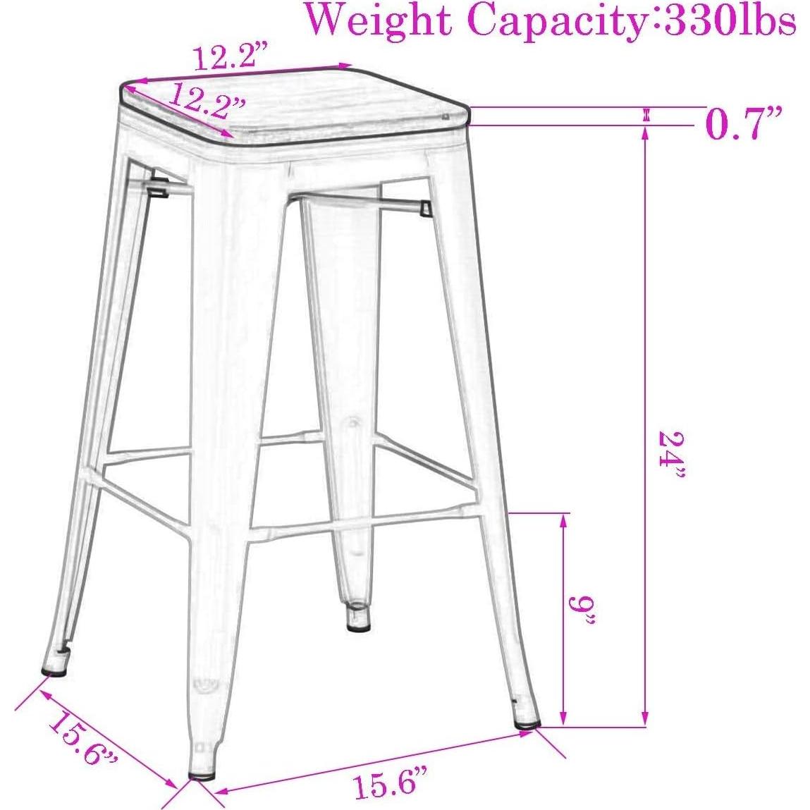 Taburetes de Bar Muebles Changjie 61 cm Bronce Juego de 4