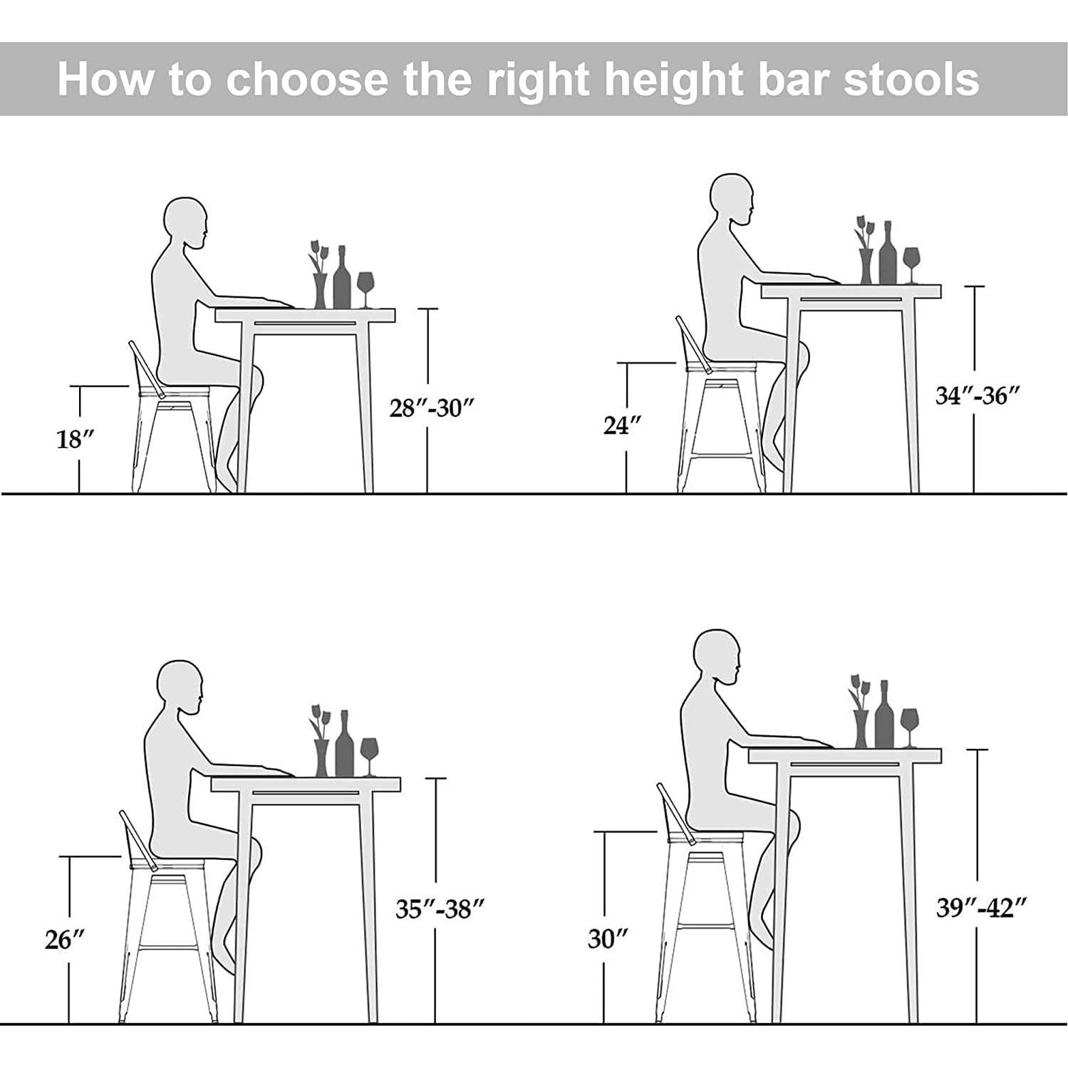 Taburetes de Bar Muebles Changjie 61 cm Bronce Juego de 4