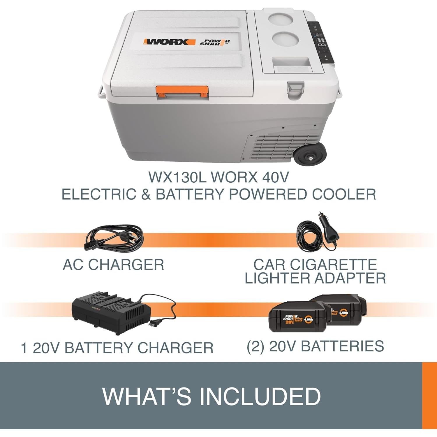 Enfriador Eléctrico Portátil WORX WX876L 24 Qt Batería 20V