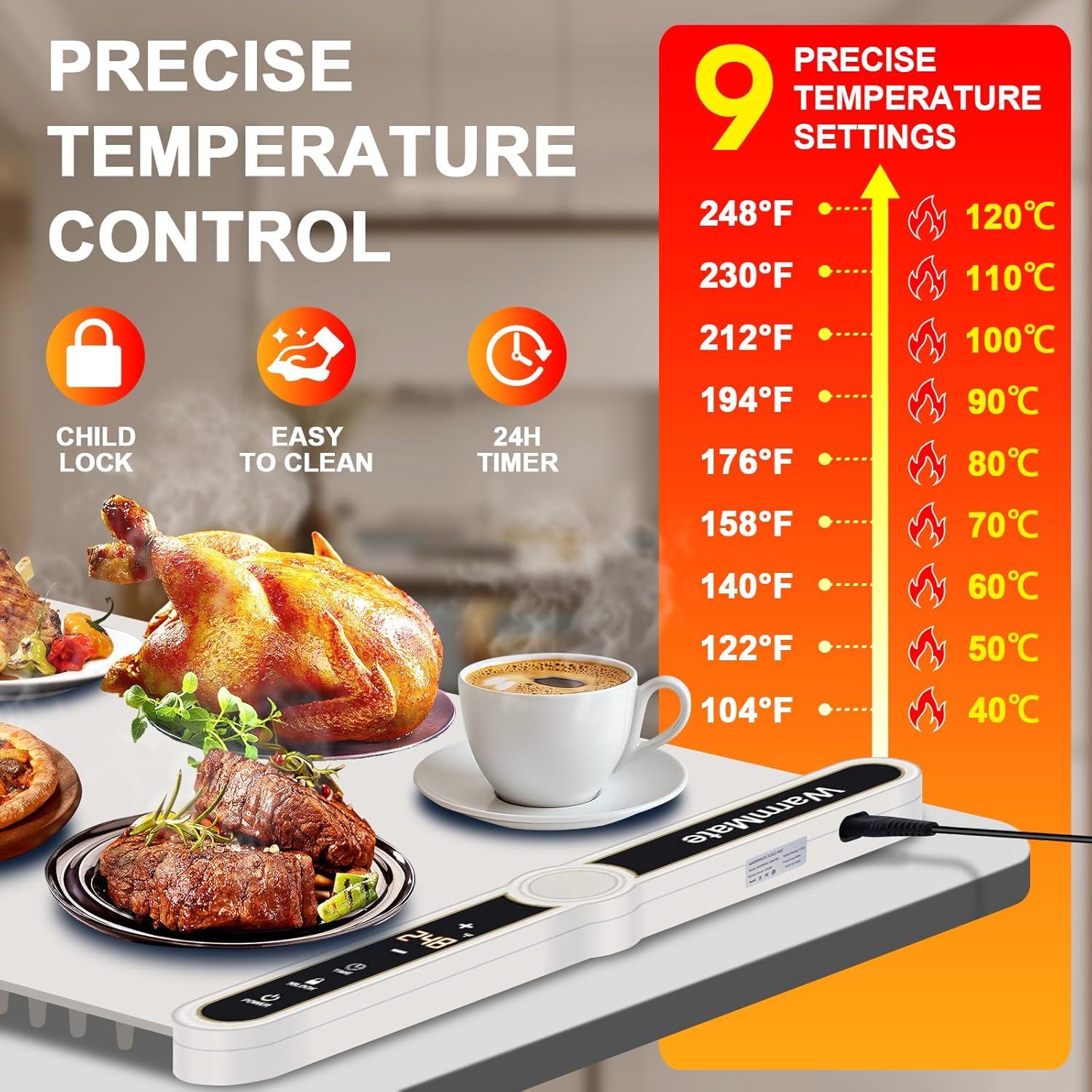 Alfombrilla Calentadora de Comida WarmMate 60x38cm 330W Beige