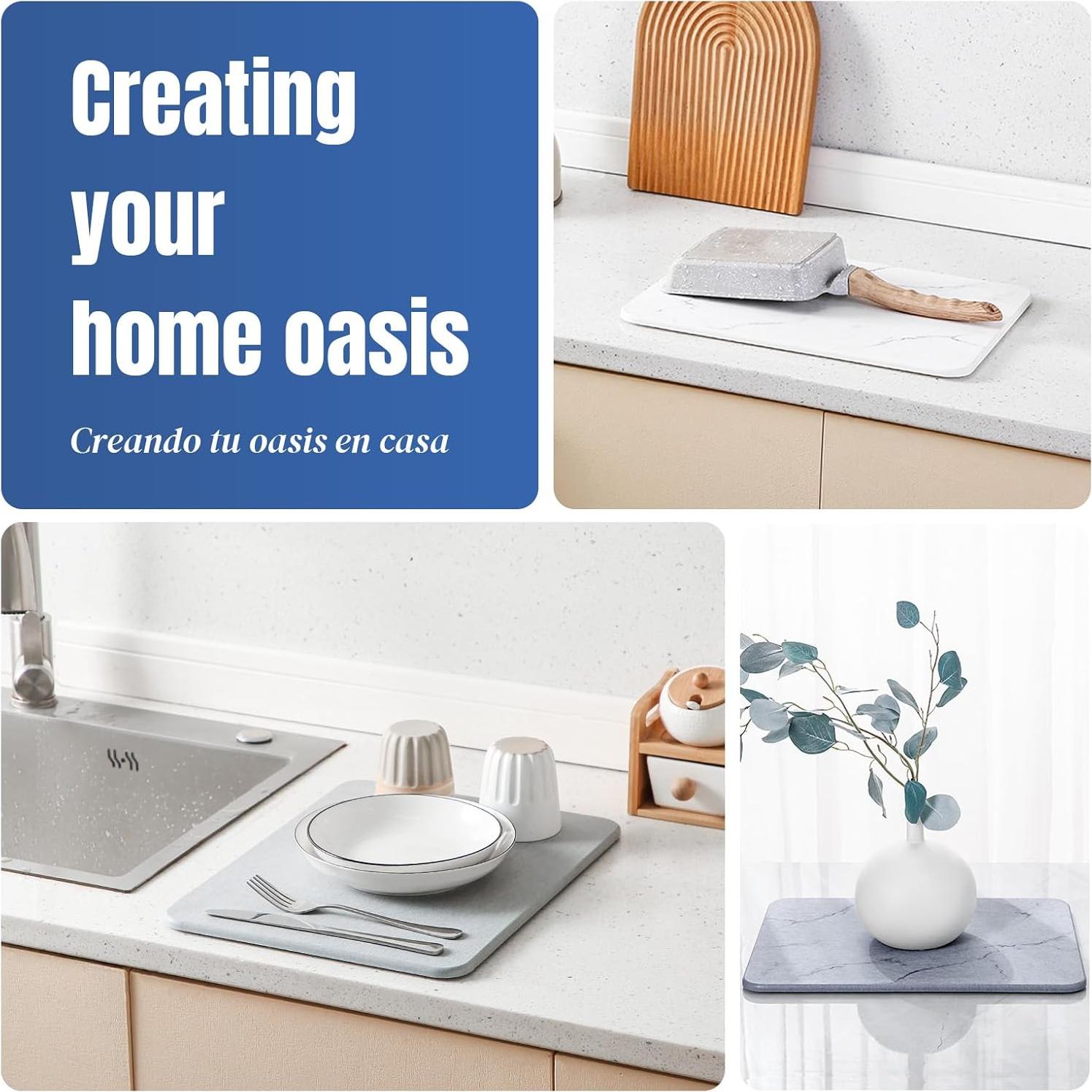 Alfombrilla de Secado Rápido Plentio 40x30 cm Diatomita