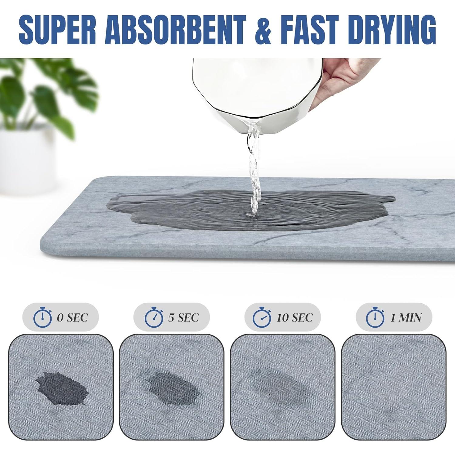 Alfombrilla de Secado Rápido Plentio 40x30 cm Diatomita