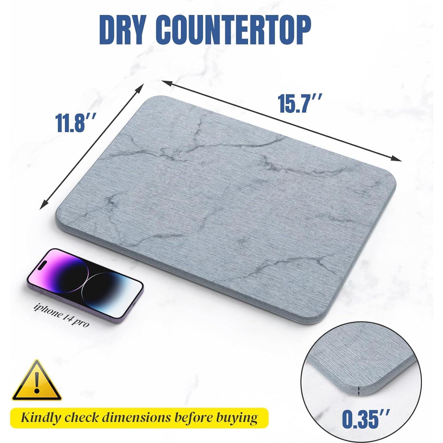 Alfombrilla de Secado Rápido Plentio 40x30 cm Diatomita