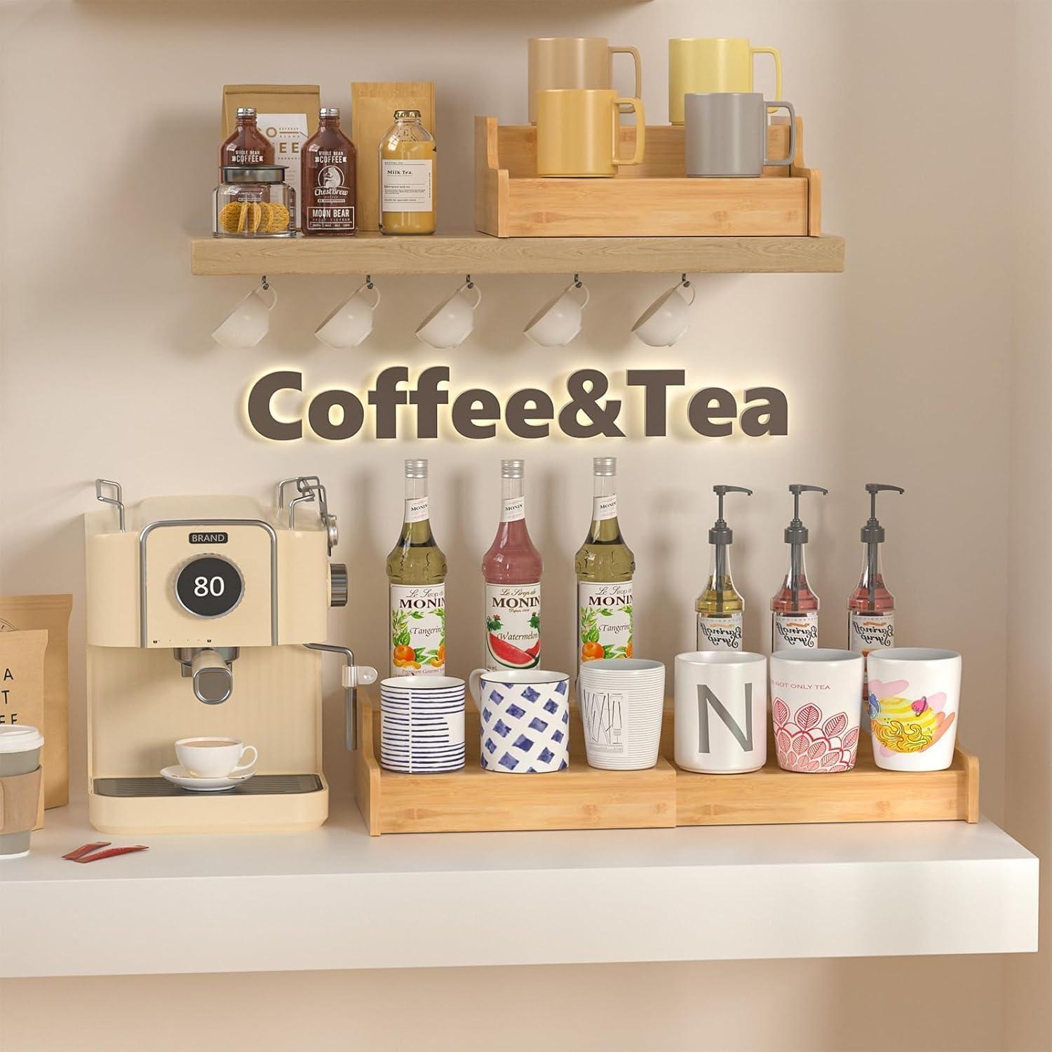 Soporte Expandible para Tazas de Bambú Hongtamoya 2 Niveles