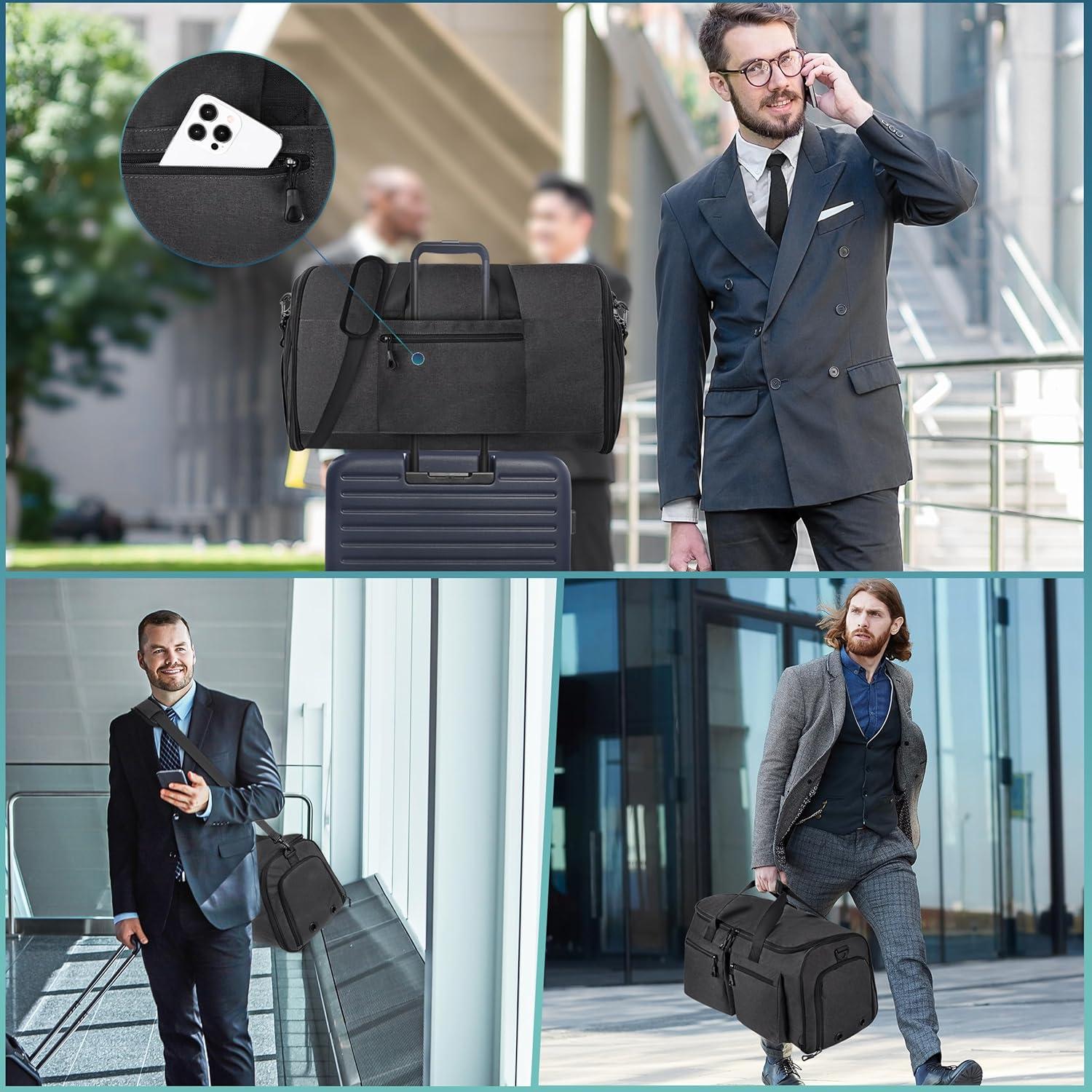 Bolsa de viaje 2 en 1 HILOMON negra con compartimento para trajes