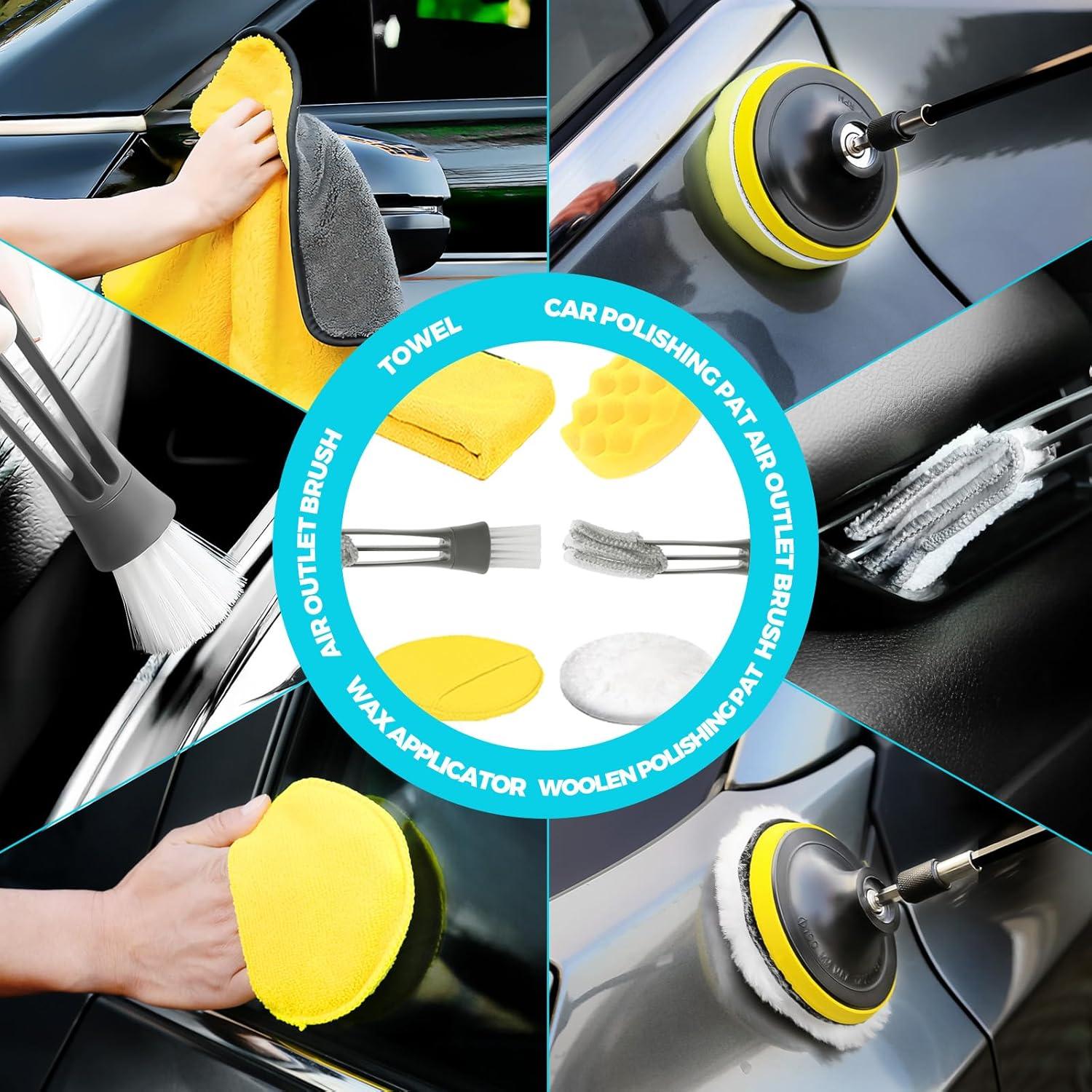 Kit de Detalle de Coche 30 Piezas ALFLOD - Limpieza Interior y Exterior