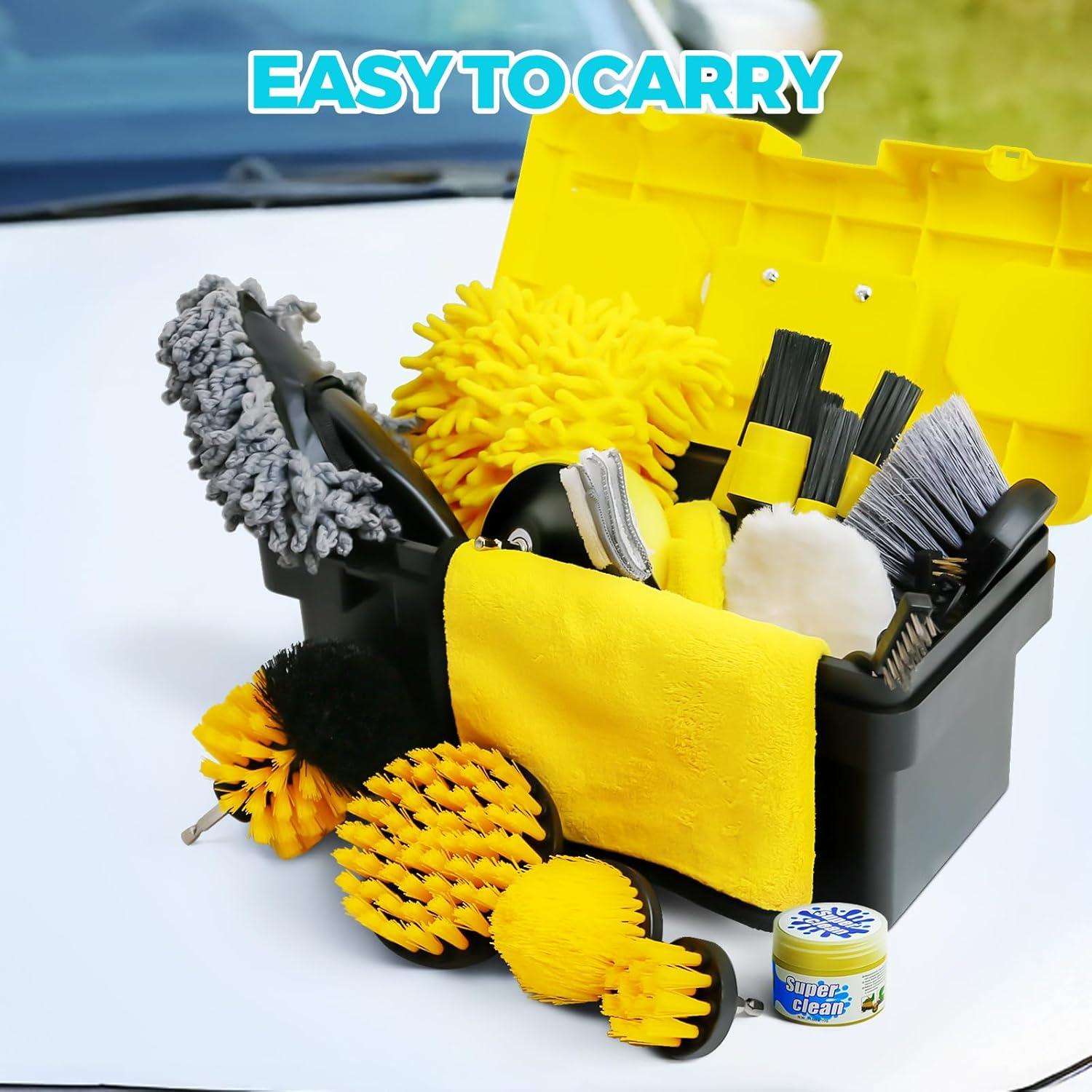 Kit de Detalle de Coche 30 Piezas ALFLOD - Limpieza Interior y Exterior