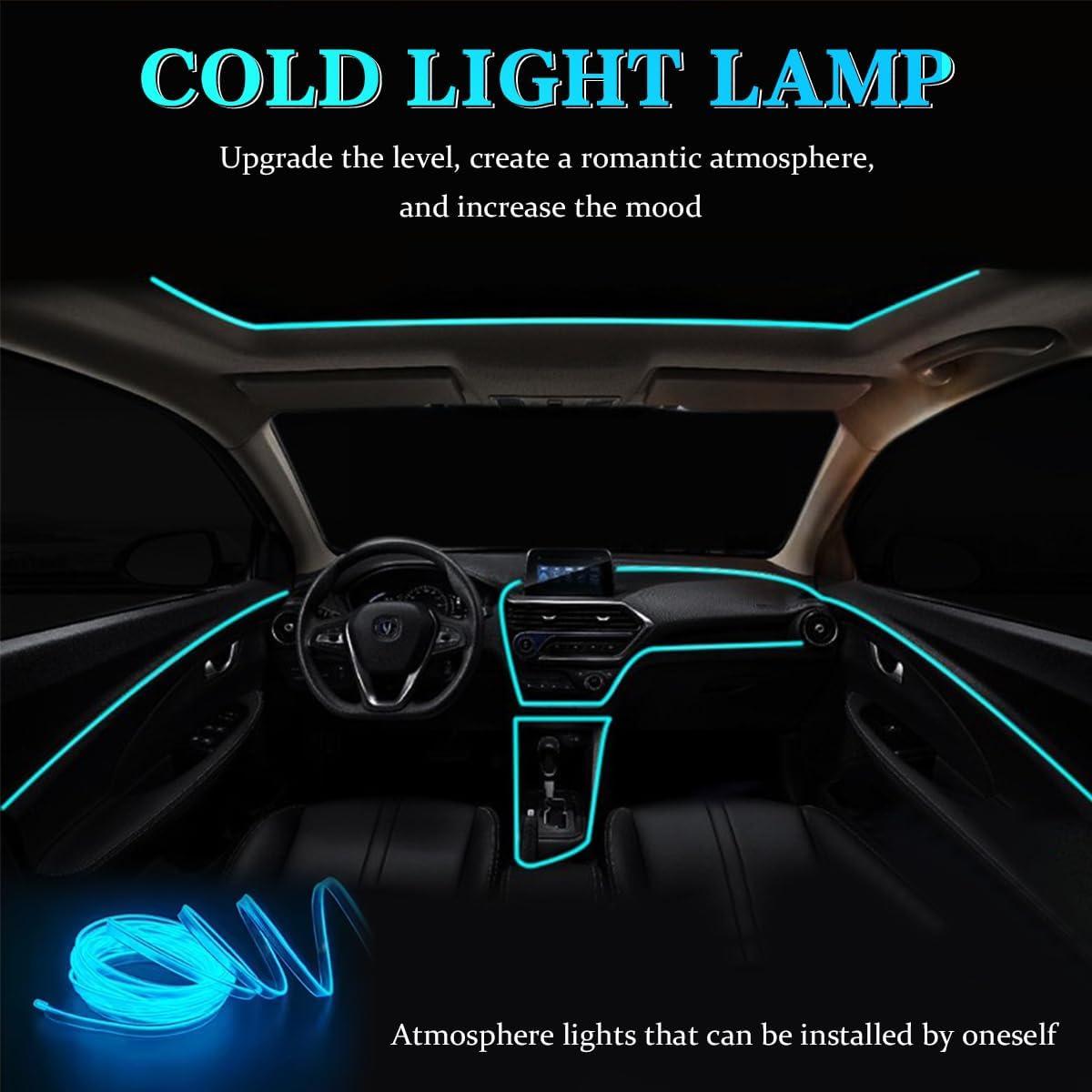 Tiras de luces LED para interiores de automóviles KHGUZ 5m USB Azul