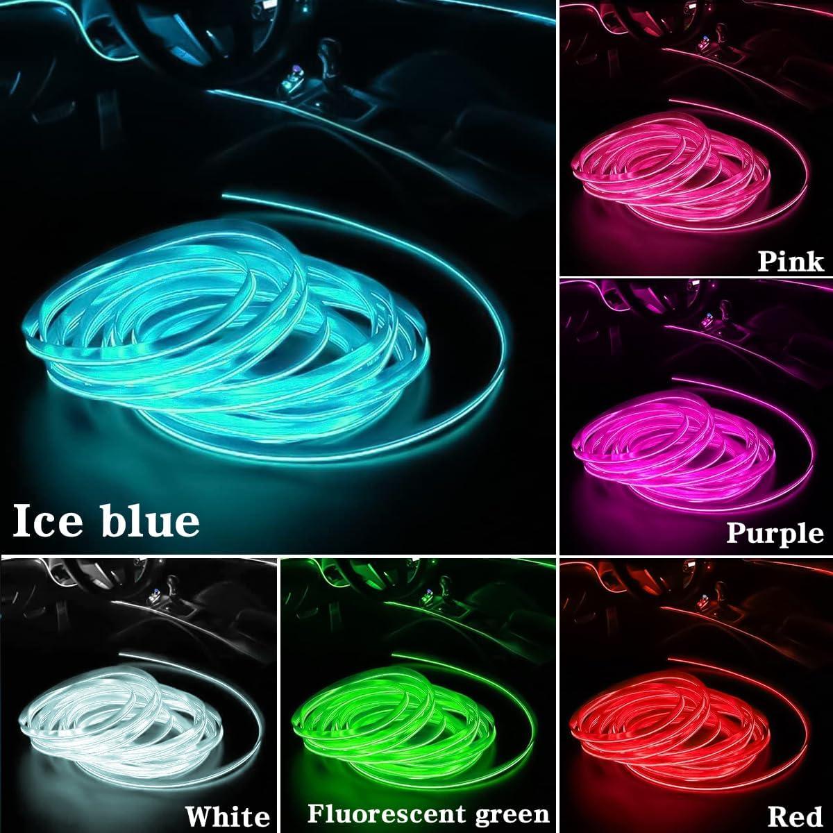 Tiras de luces LED para interiores de automóviles KHGUZ 5m USB Azul