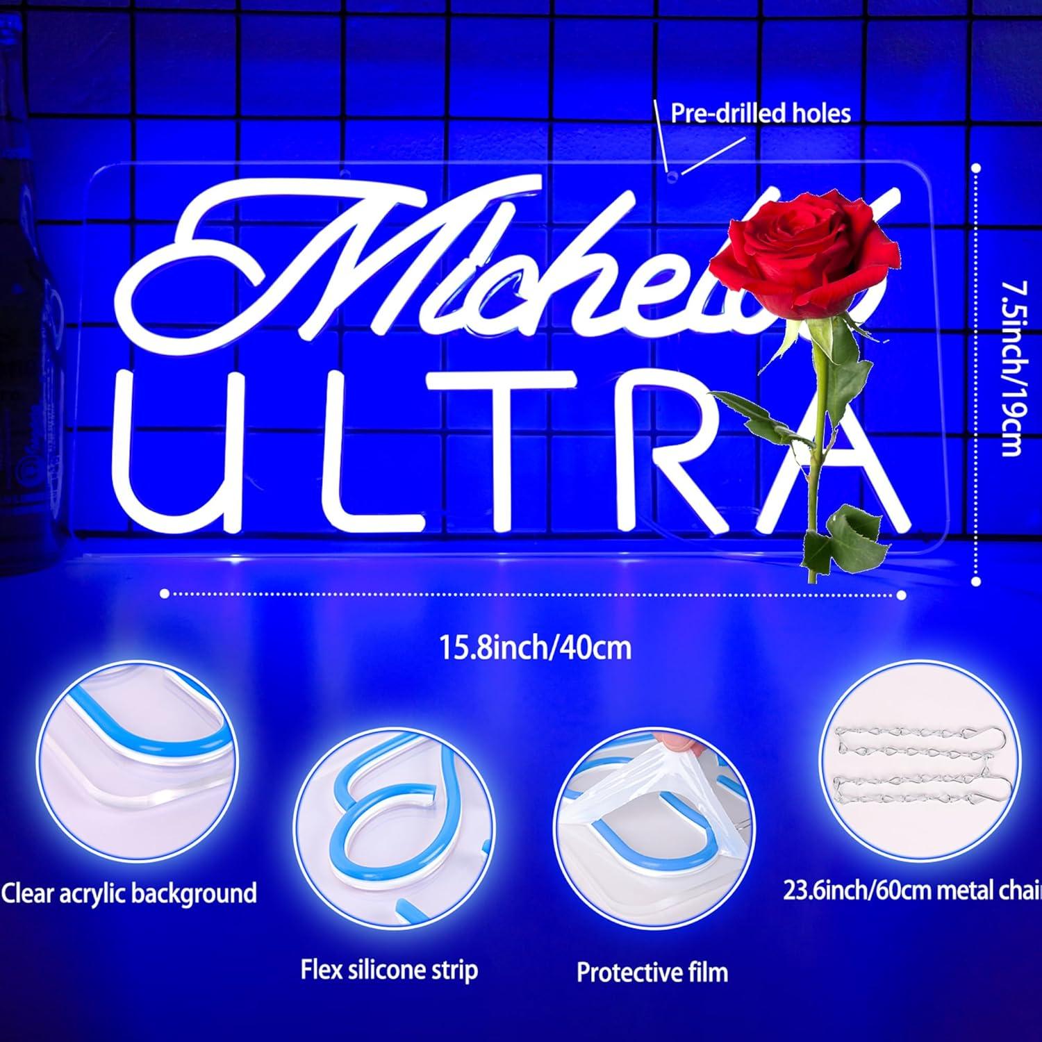 Luz de Neón LED Brineon Cerveza Azul 29x37 cm USB