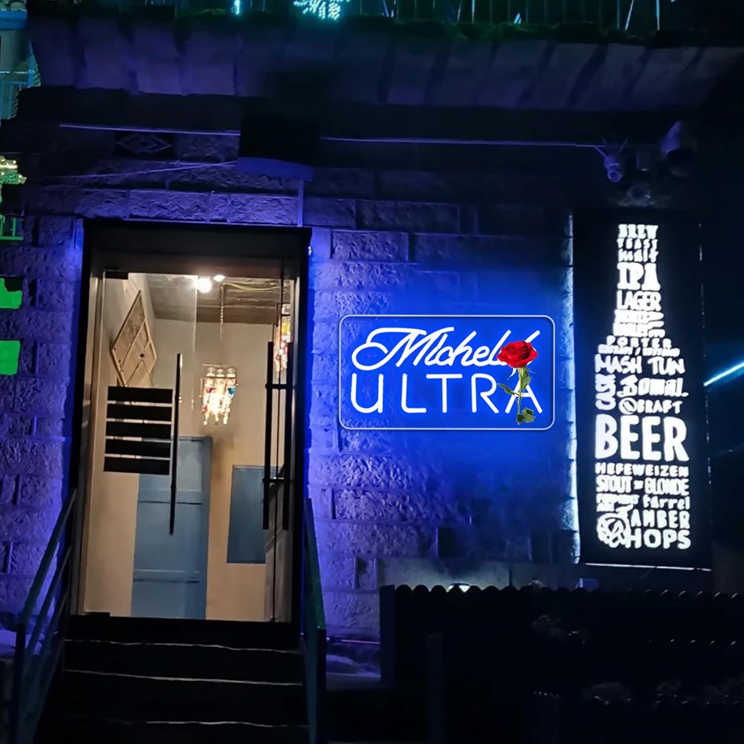 Luz de Neón LED Brineon Cerveza Azul 29x37 cm USB