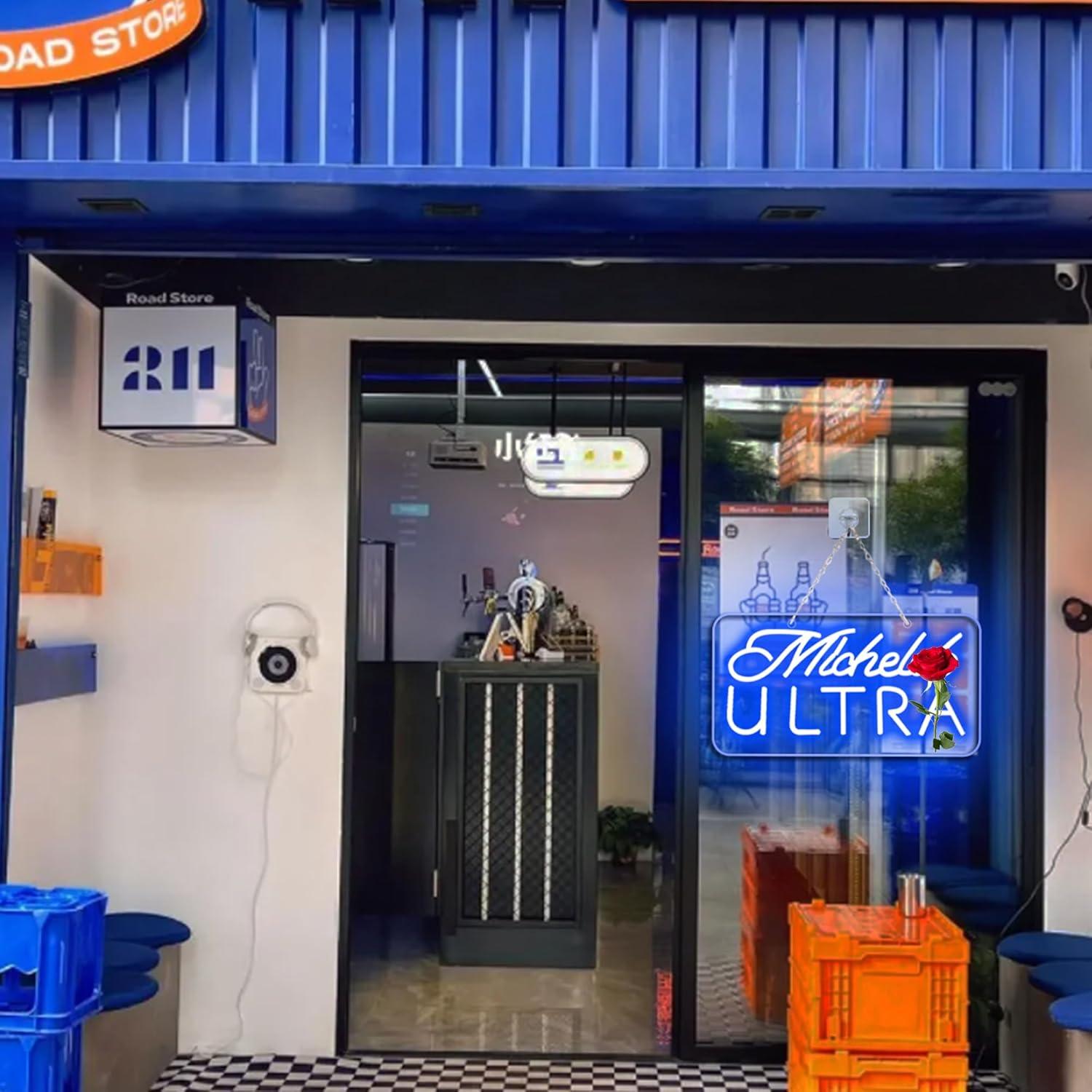 Luz de Neón LED Brineon Cerveza Azul 29x37 cm USB