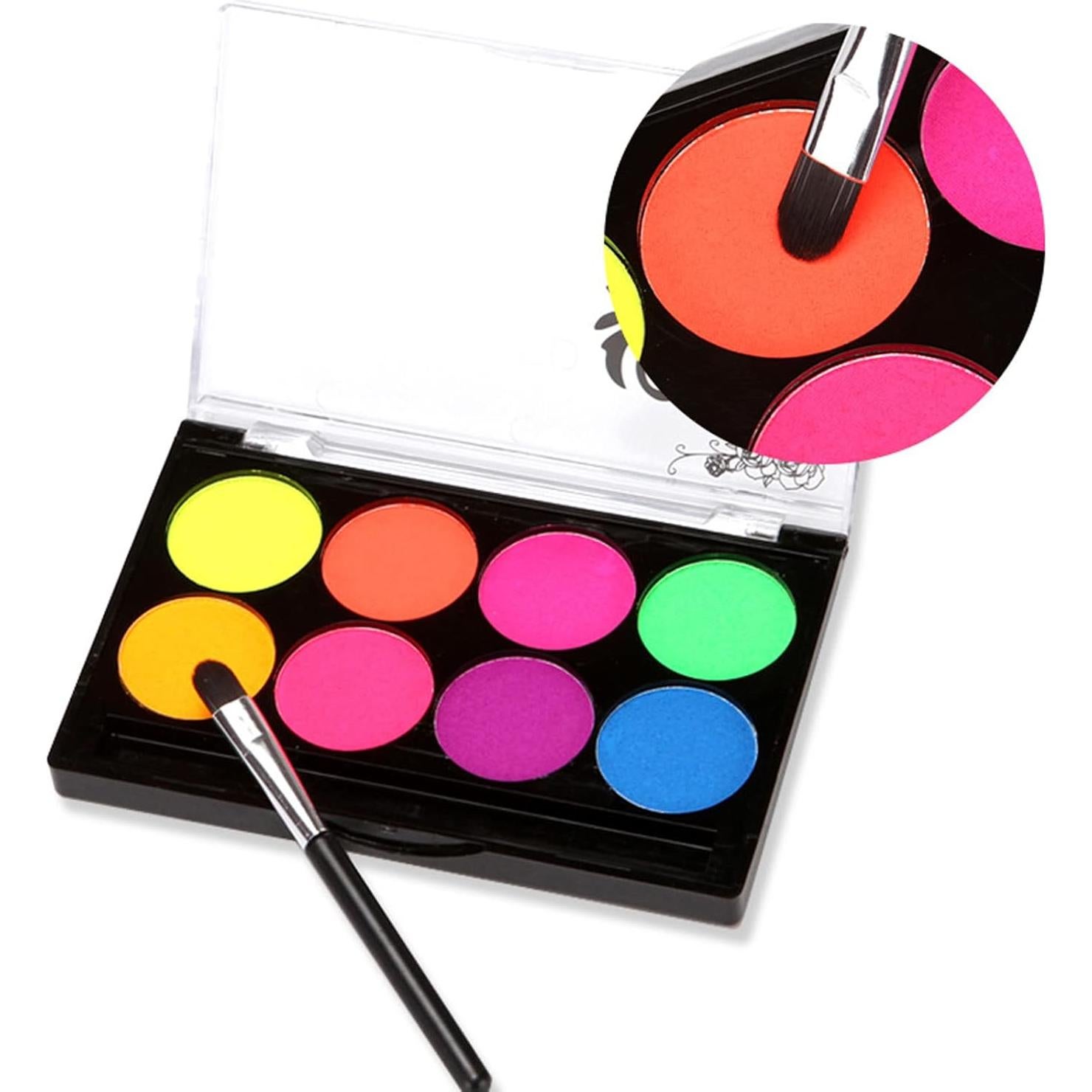 Pintura Facial Neón MEICOLY 8 Colores Brillantes UV Lavable