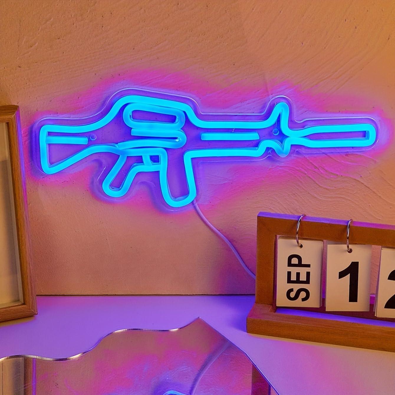 Luz de Neón LED Gun Cusgazy Azul 36.2x13.5 cm USB