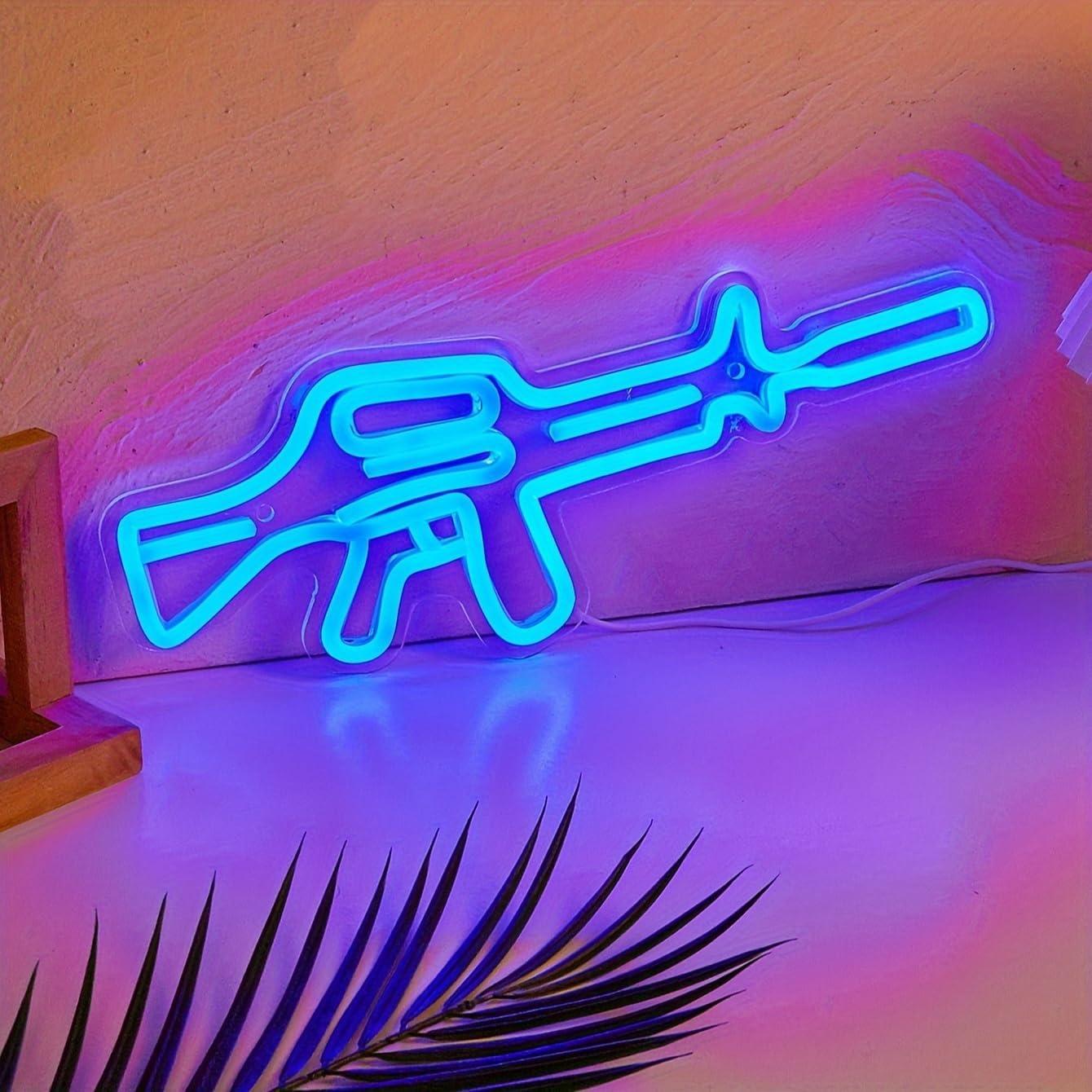 Luz de Neón LED Gun Cusgazy Azul 36.2x13.5 cm USB