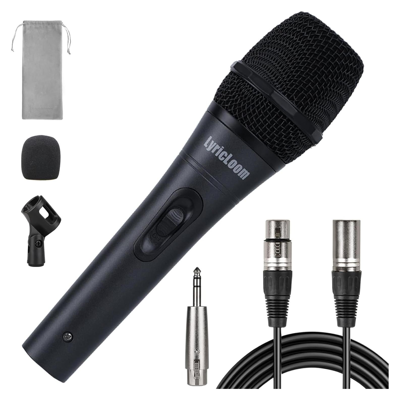 Micrófono dinámico profesional LyricLoom DM-12set con cable XLR 5m