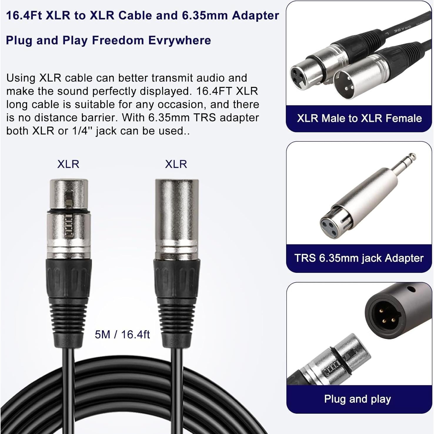 Micrófono dinámico profesional LyricLoom DM-12set con cable XLR 5m