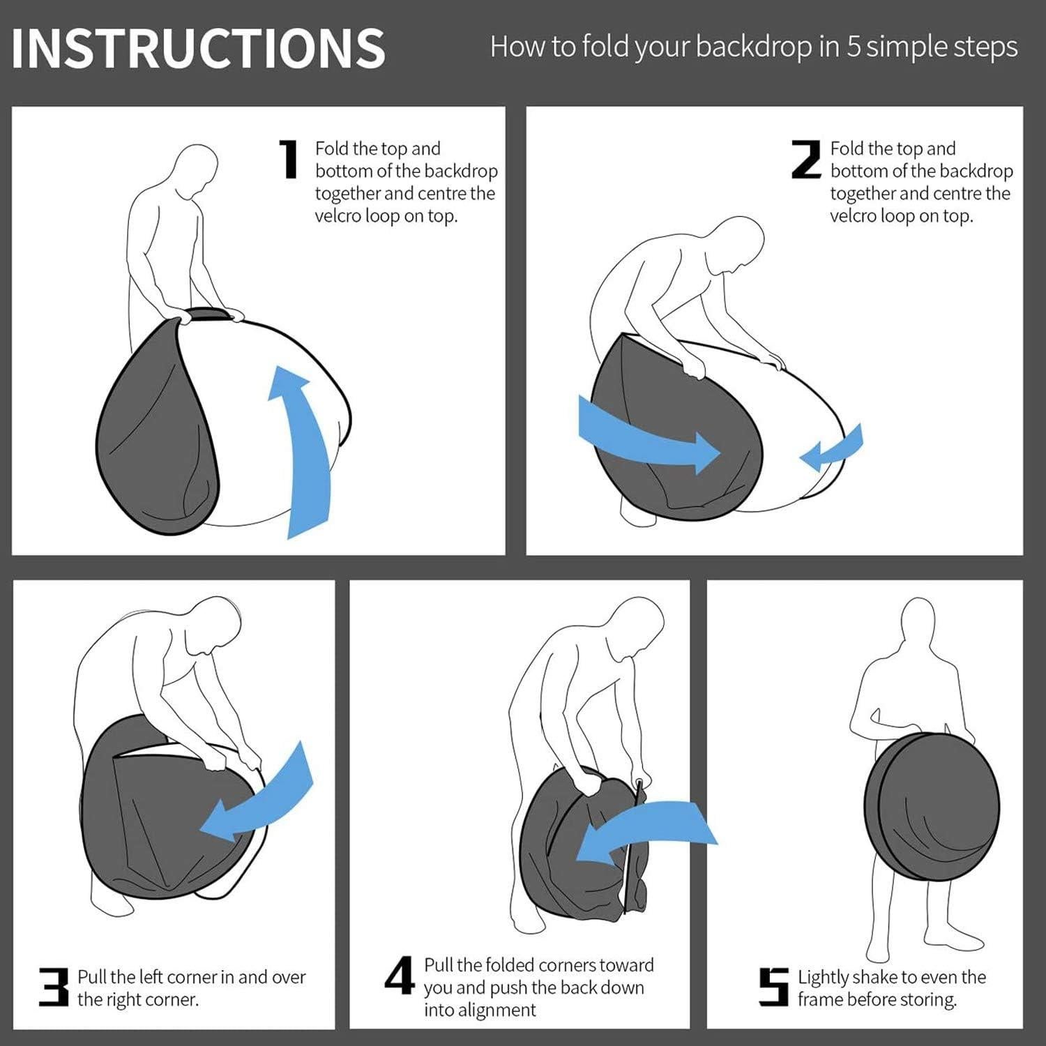 Fondo Plegable Chroma Koopro 1.52x2.13m Negro y Blanco