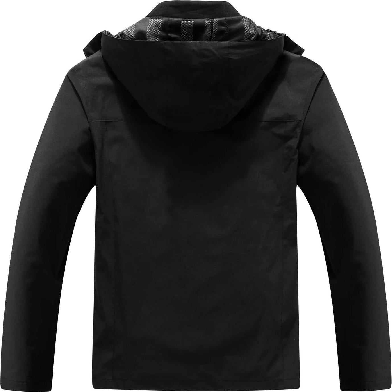 Chaqueta de Lluvia Impermeable OTU para Hombre - Negra - Ligera