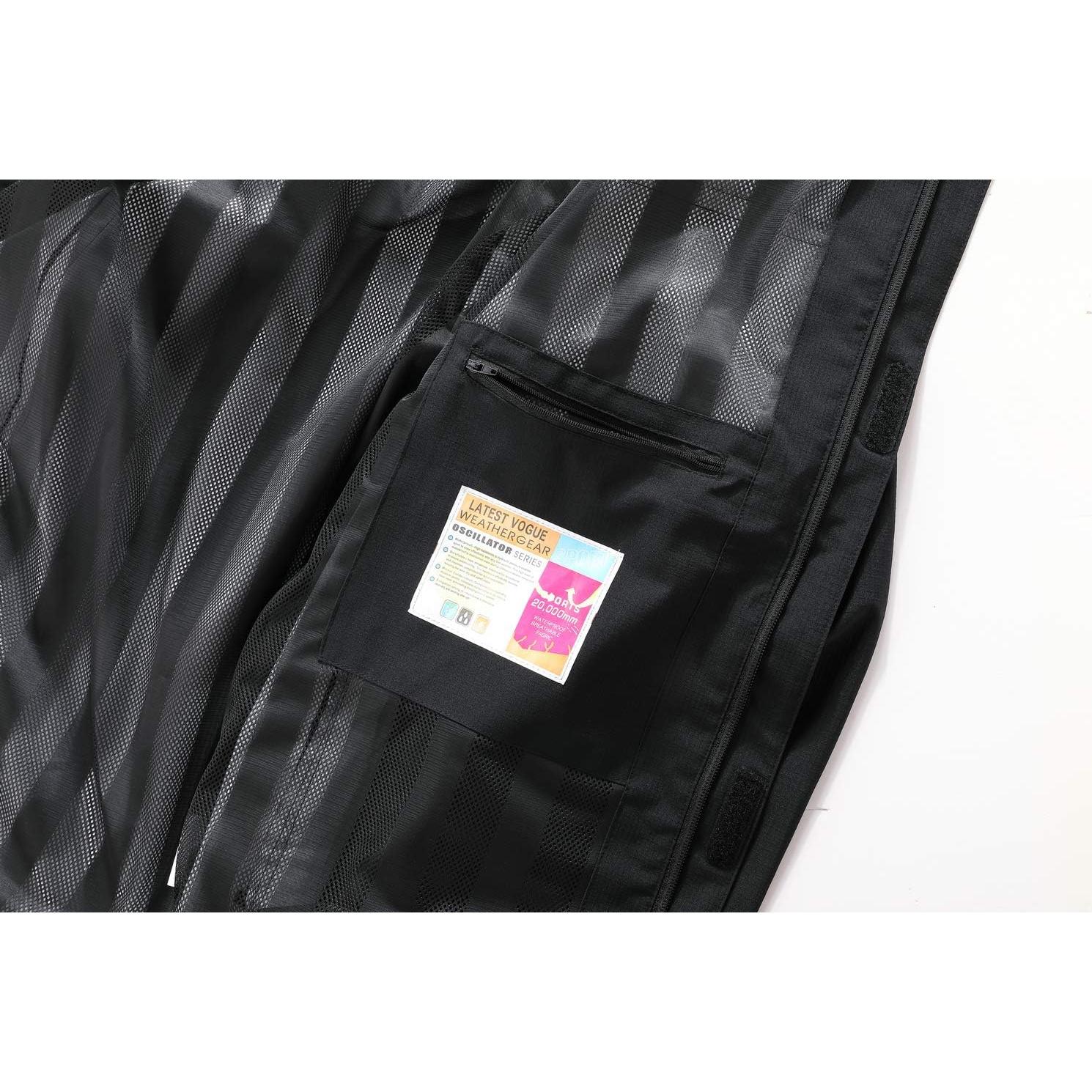 Chaqueta de Lluvia Impermeable OTU para Hombre - Negra - Ligera