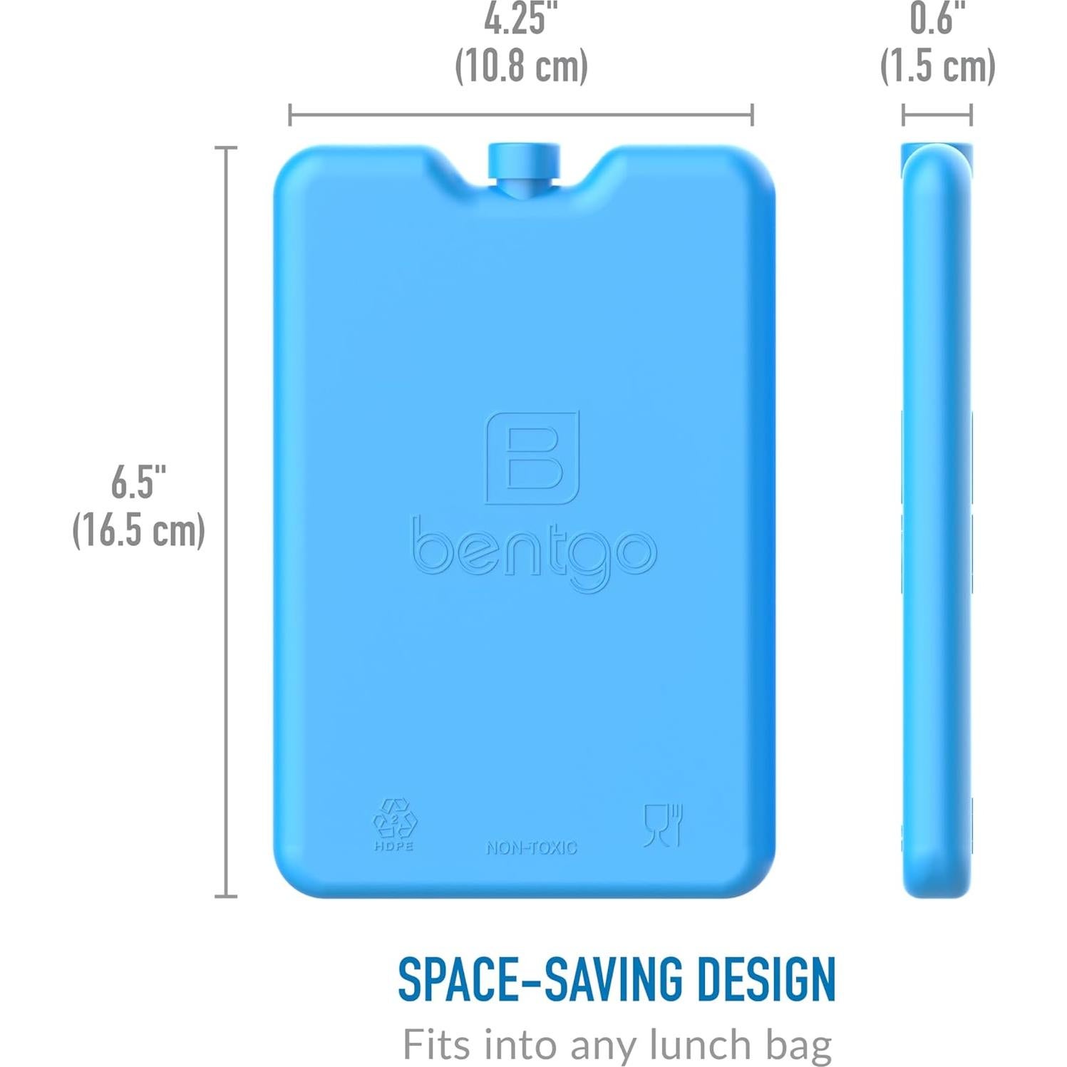 Paquete de 4 Paquetes de Hielo Ultra Delgados Bentgo Azul