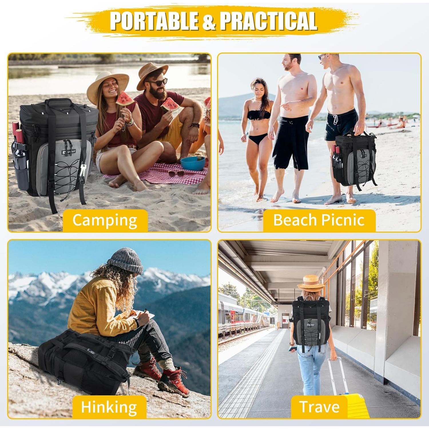 Mochila Enfriadora AYAMAYA 30L Aislada Impermeable Negra