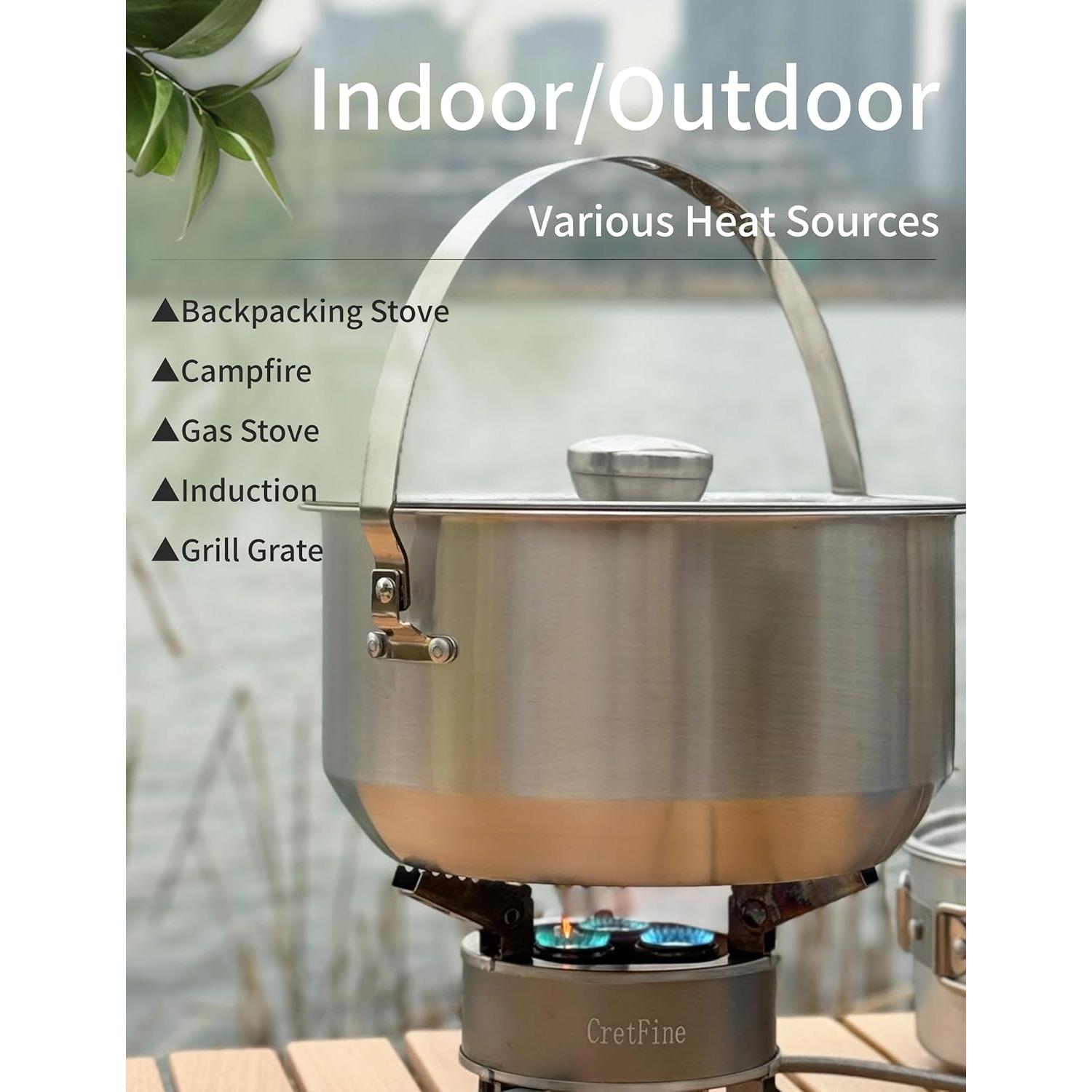 Juego de Cocina para Camping CretFine 26 Piezas Acero Inoxidable