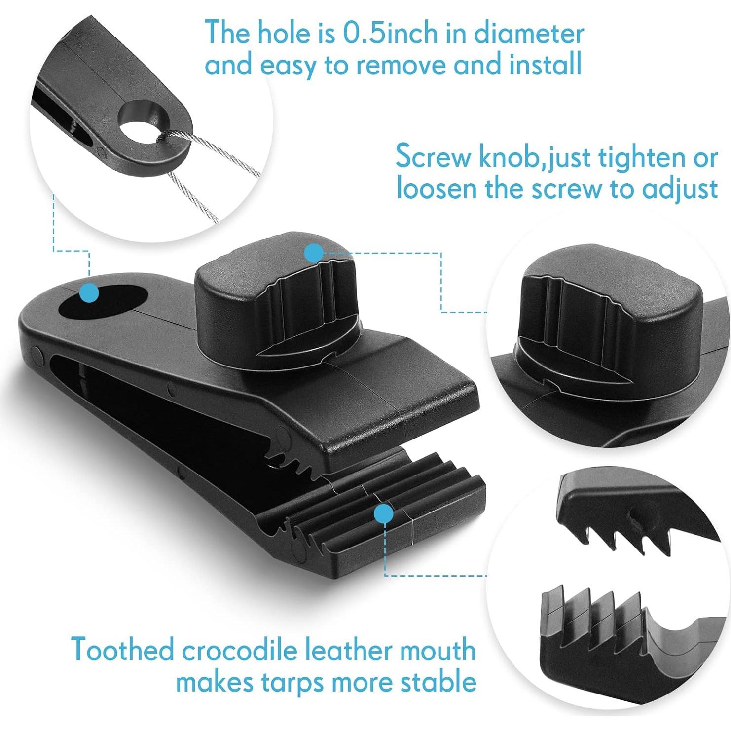 Clips de Lona Yalikop 60 Piezas Alta Resistencia Negro