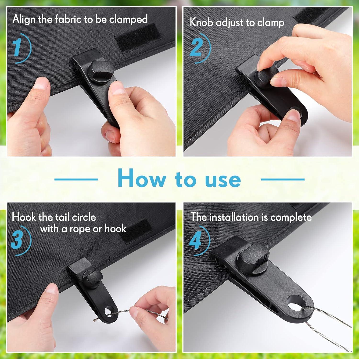 Clips de Lona Yalikop 60 Piezas Alta Resistencia Negro