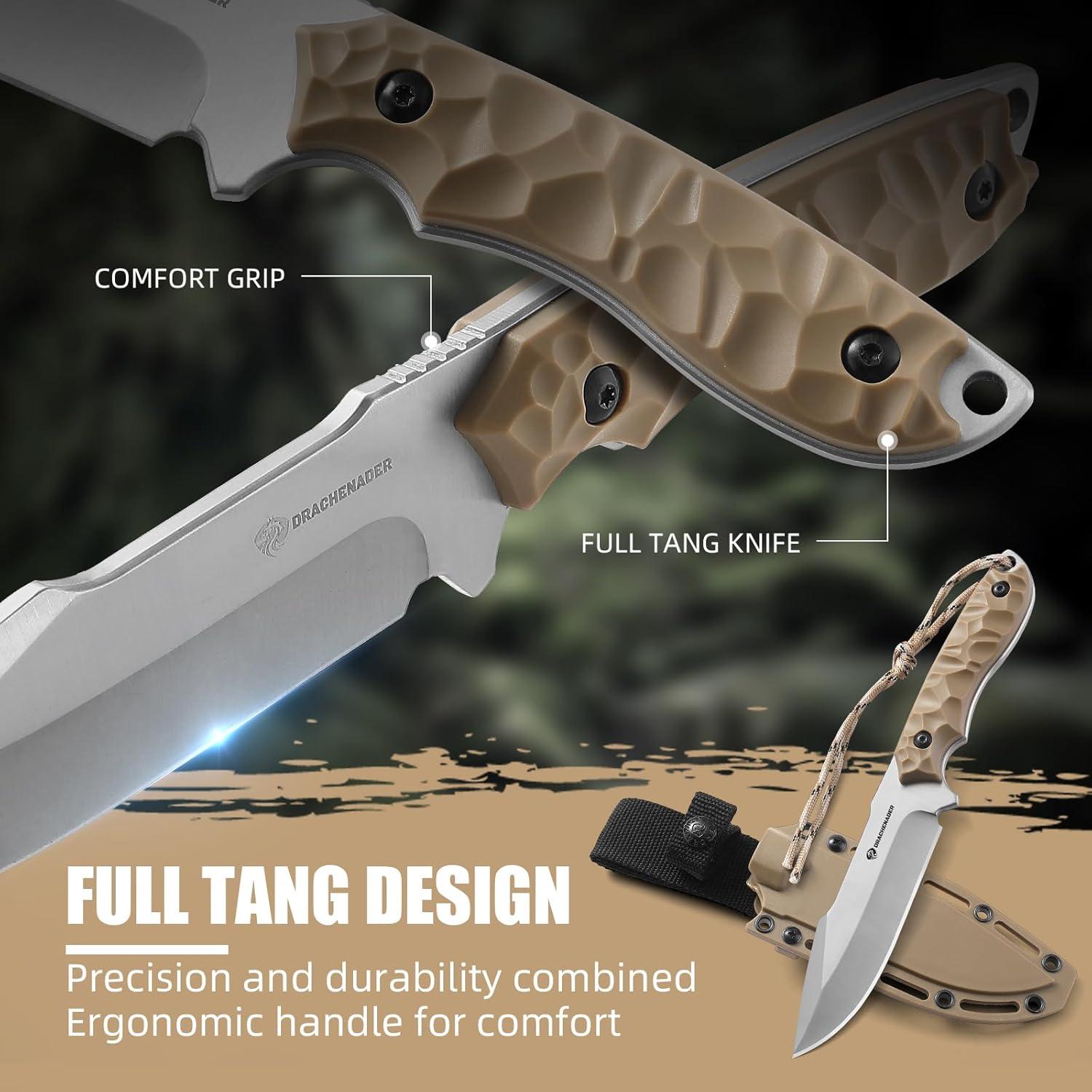 Cuchillo Fijo DRACHENADER 23.6cm Acero 5Cr14MoV con Funda