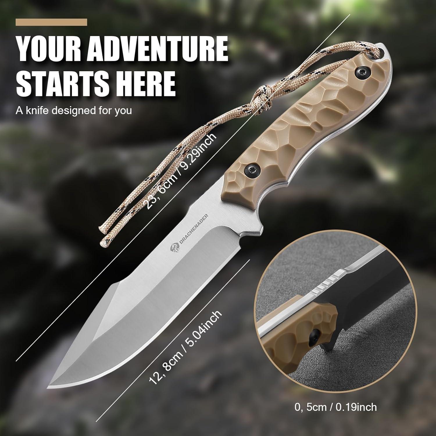 Cuchillo Fijo DRACHENADER 23.6cm Acero 5Cr14MoV con Funda