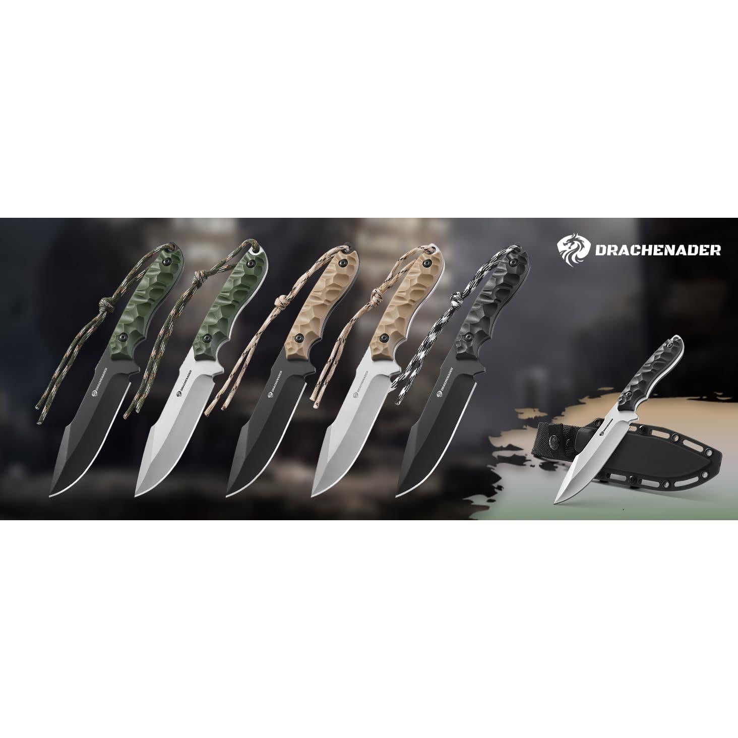 Cuchillo Fijo DRACHENADER 23.6cm Acero 5Cr14MoV con Funda