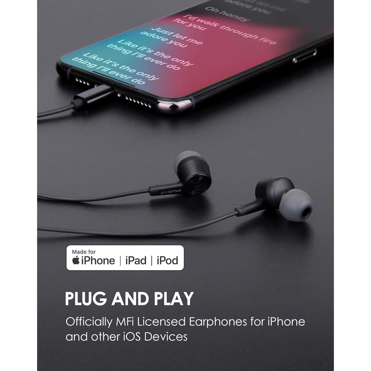 Auriculares PALOVUE SweetFlow Lightning para iPhone - Negro