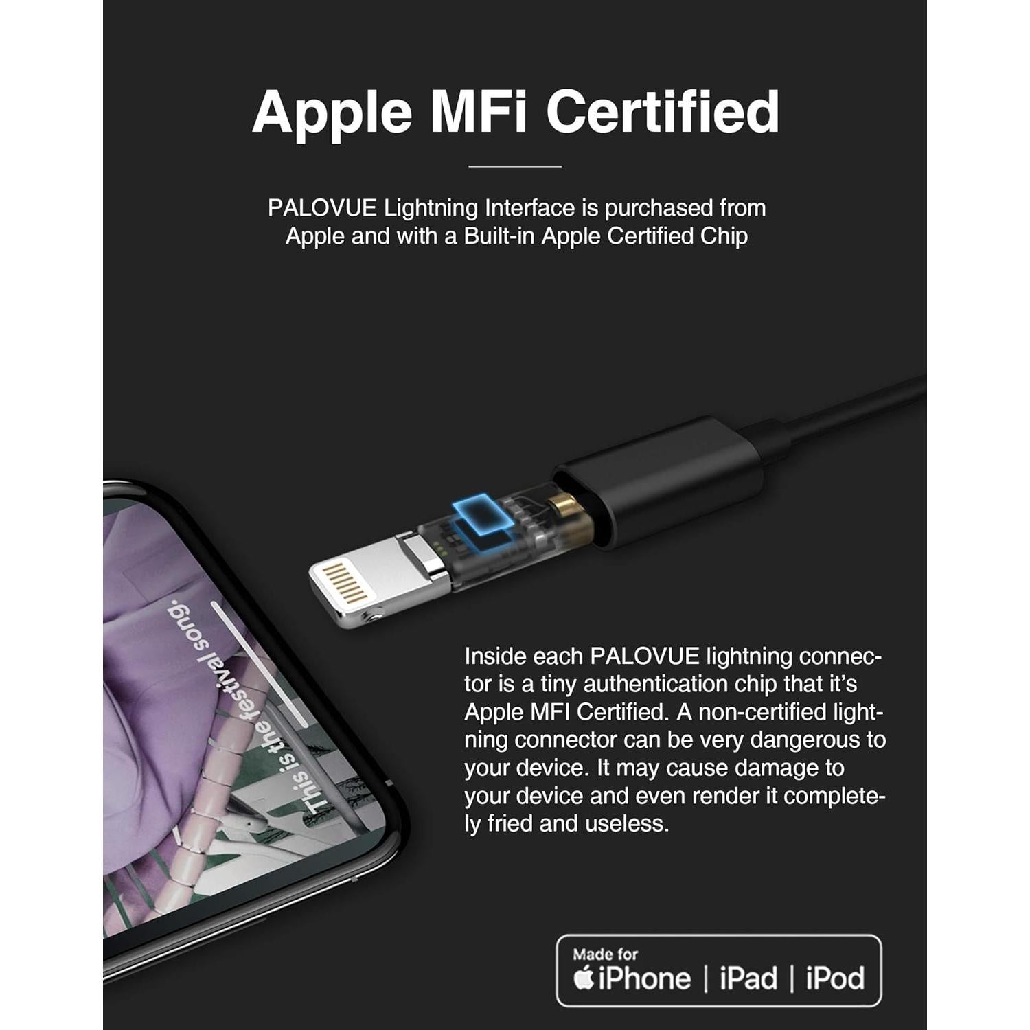 Auriculares PALOVUE SweetFlow Lightning para iPhone - Negro