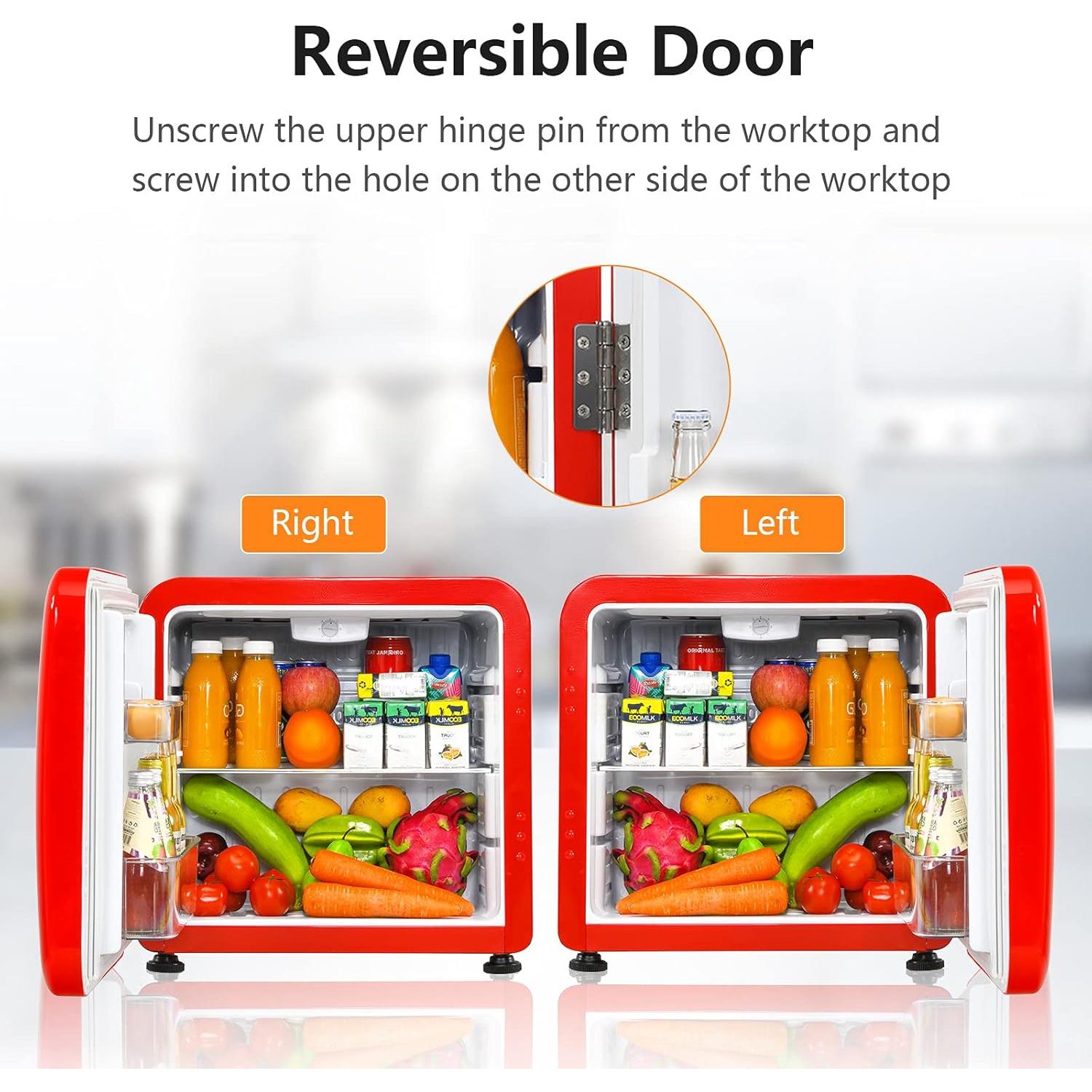 Refrigerador Compacto COSTWAY 1.6 Pies Cúbicos Rojo