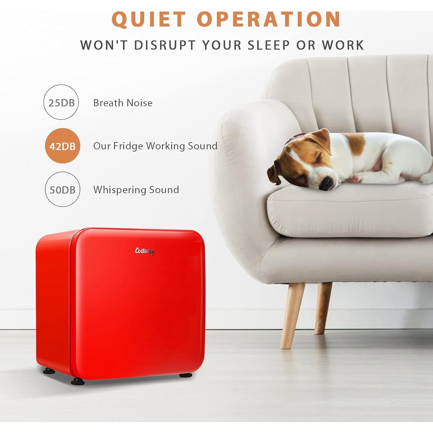 Refrigerador Compacto COSTWAY 1.6 Pies Cúbicos Rojo