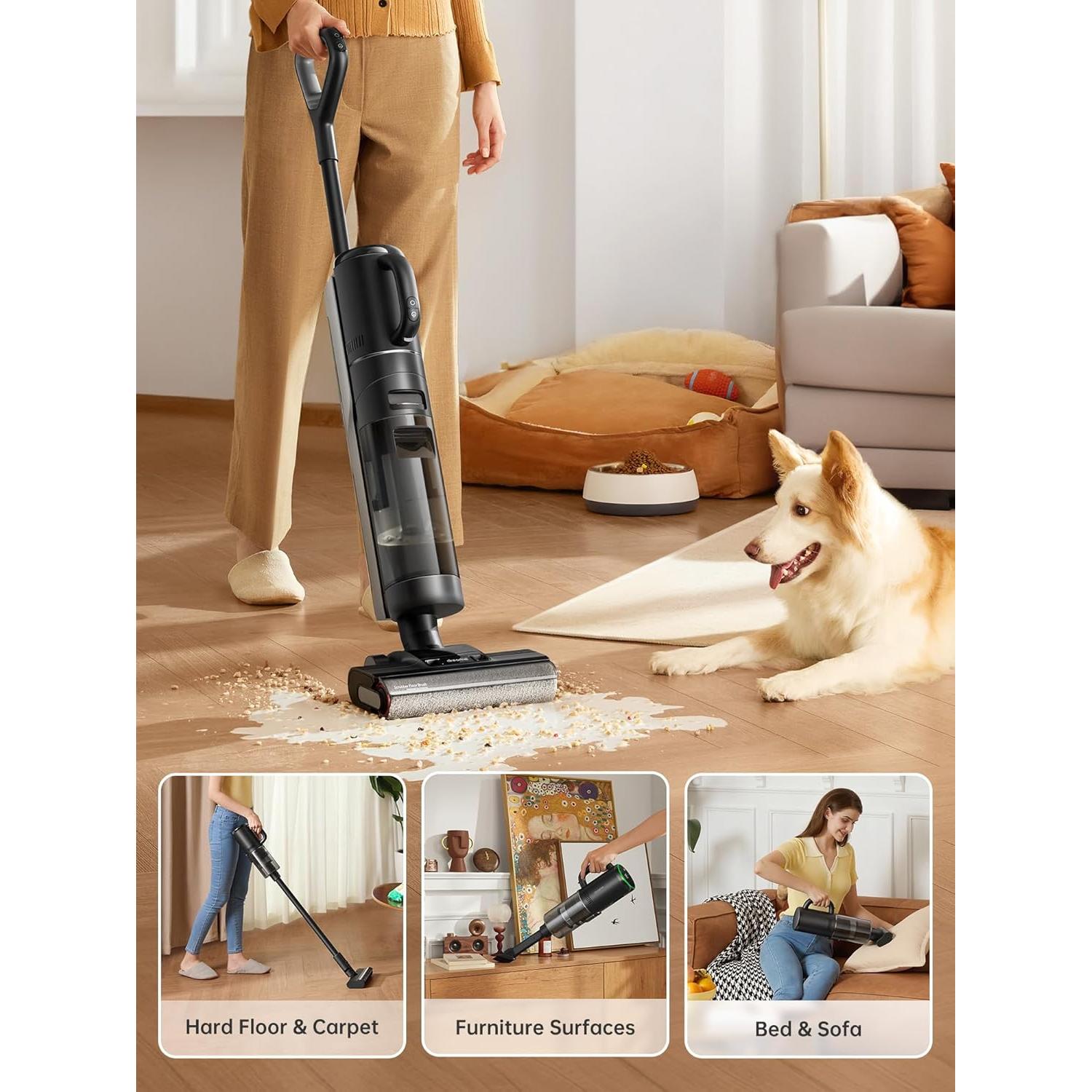 Aspiradora DREAME H12 Dual 4 en 1 Inalámbrica Negra